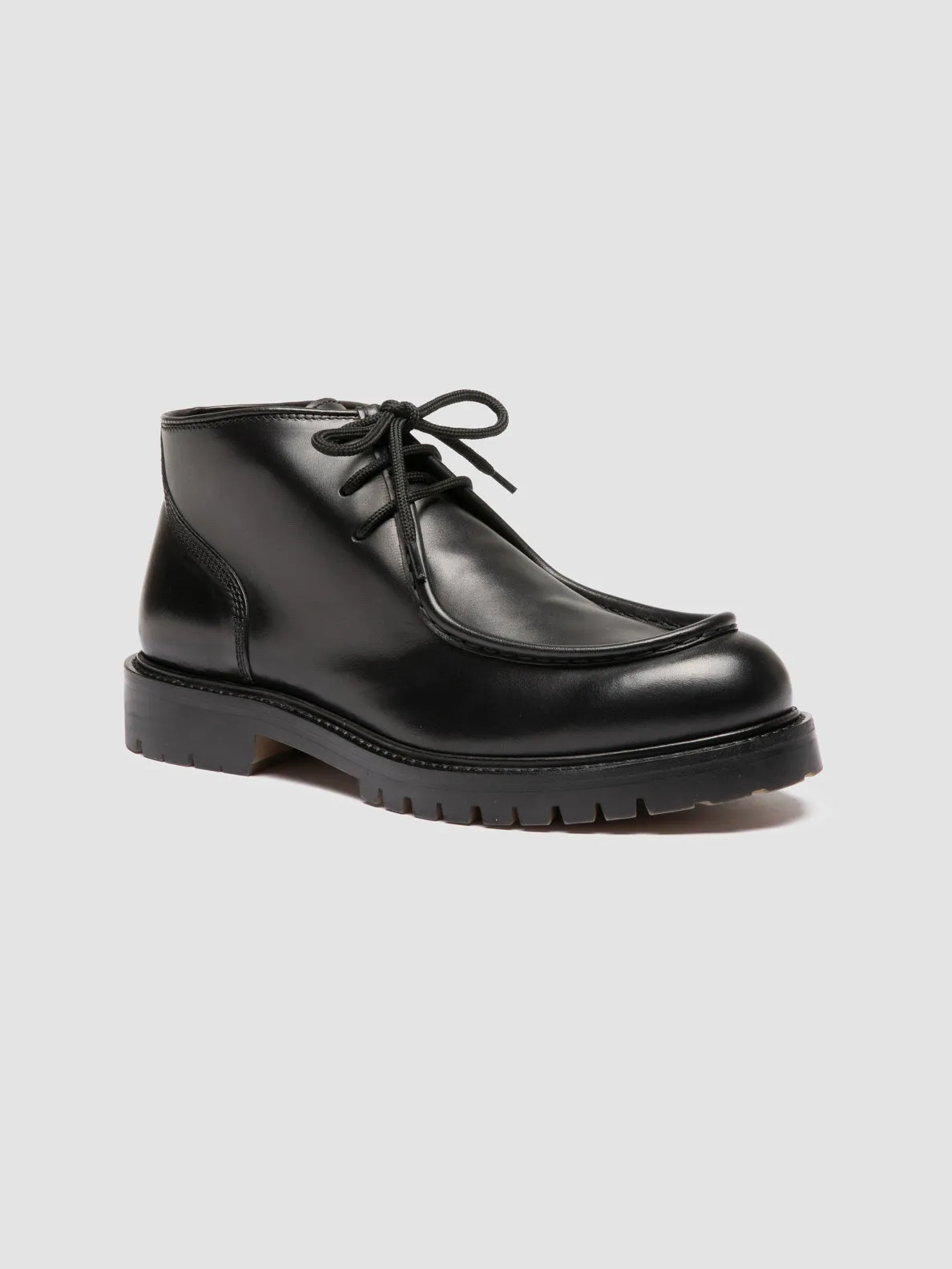 Smooth Step Feel Premium Craft BOSS 018 - Black Leather Derby Shoes