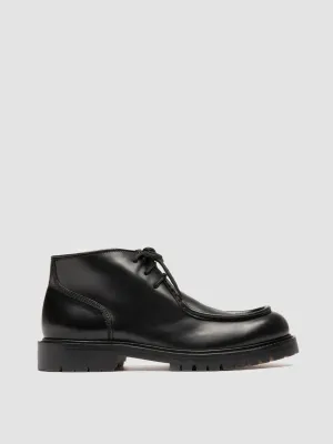 BOSS 018 - Black Leather Derby Shoes Year Round