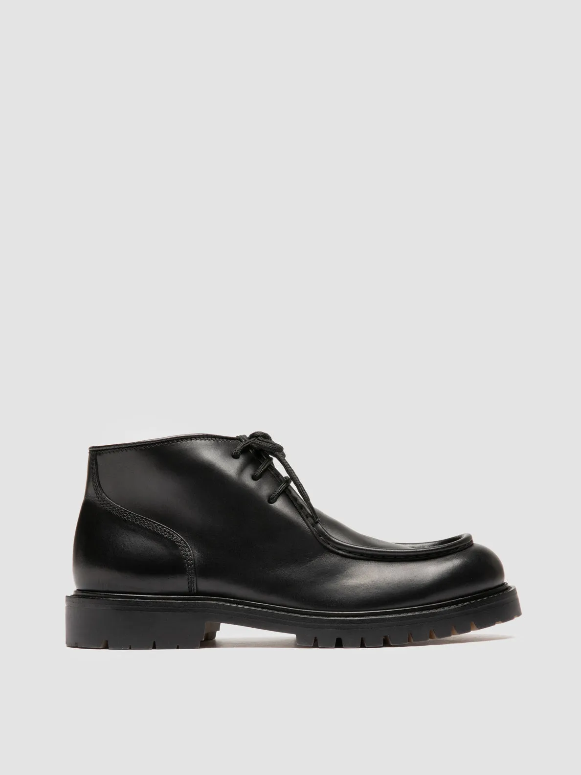 BOSS 018 - Black Leather Derby Shoes Year Round