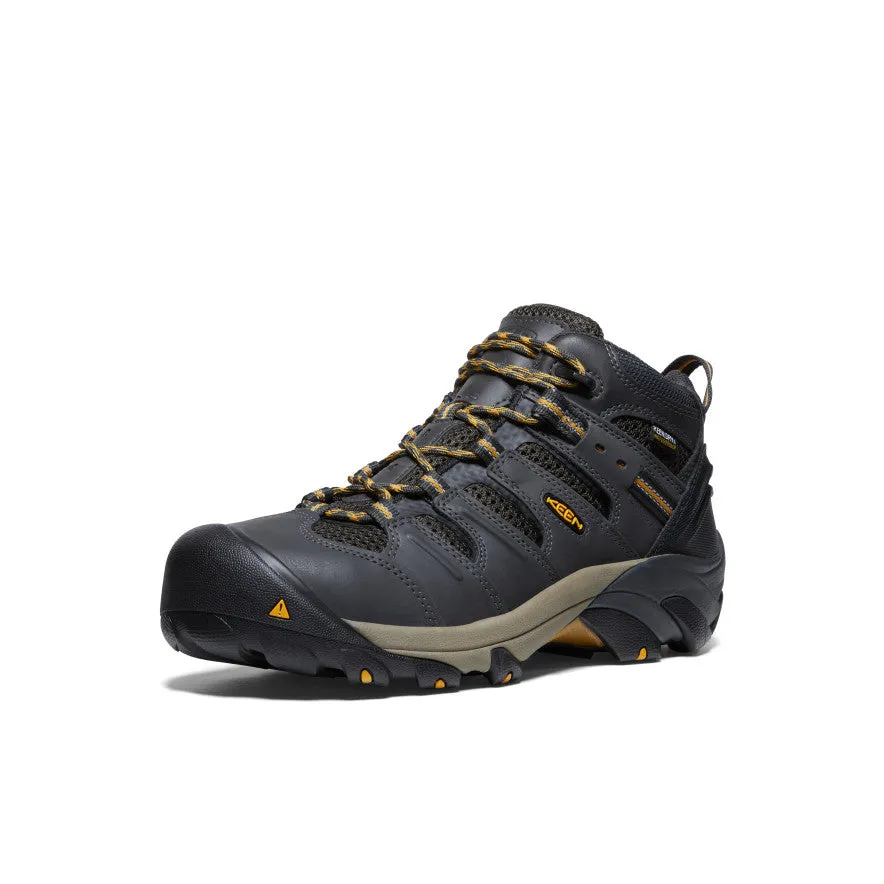 Secure fit Gravel Walk Men's Lansing Mid Waterproof (Steel Toe)  |  Raven/Tawny Olive