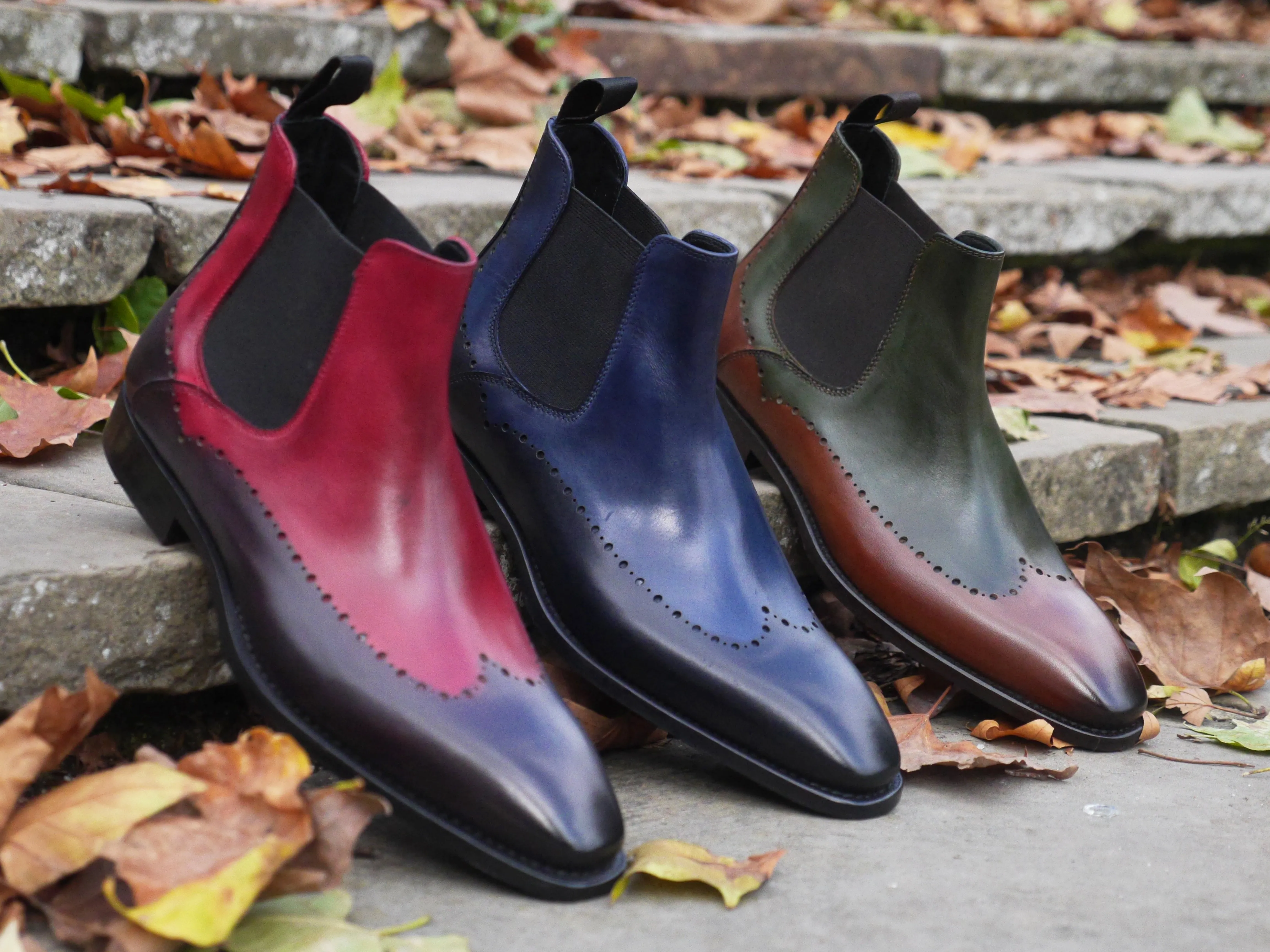 Leather Finish All-Purpose Boots A835 -Red Anthracite