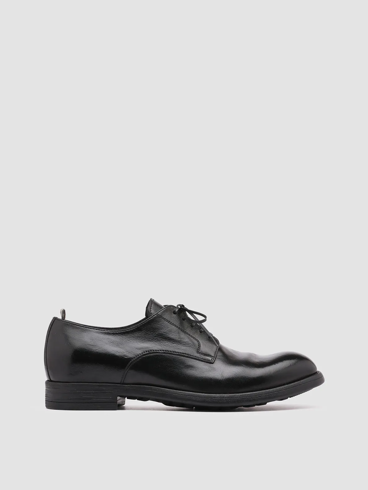 CHRONICLE 001 - Black Leather Derby Shoes Soft Interior