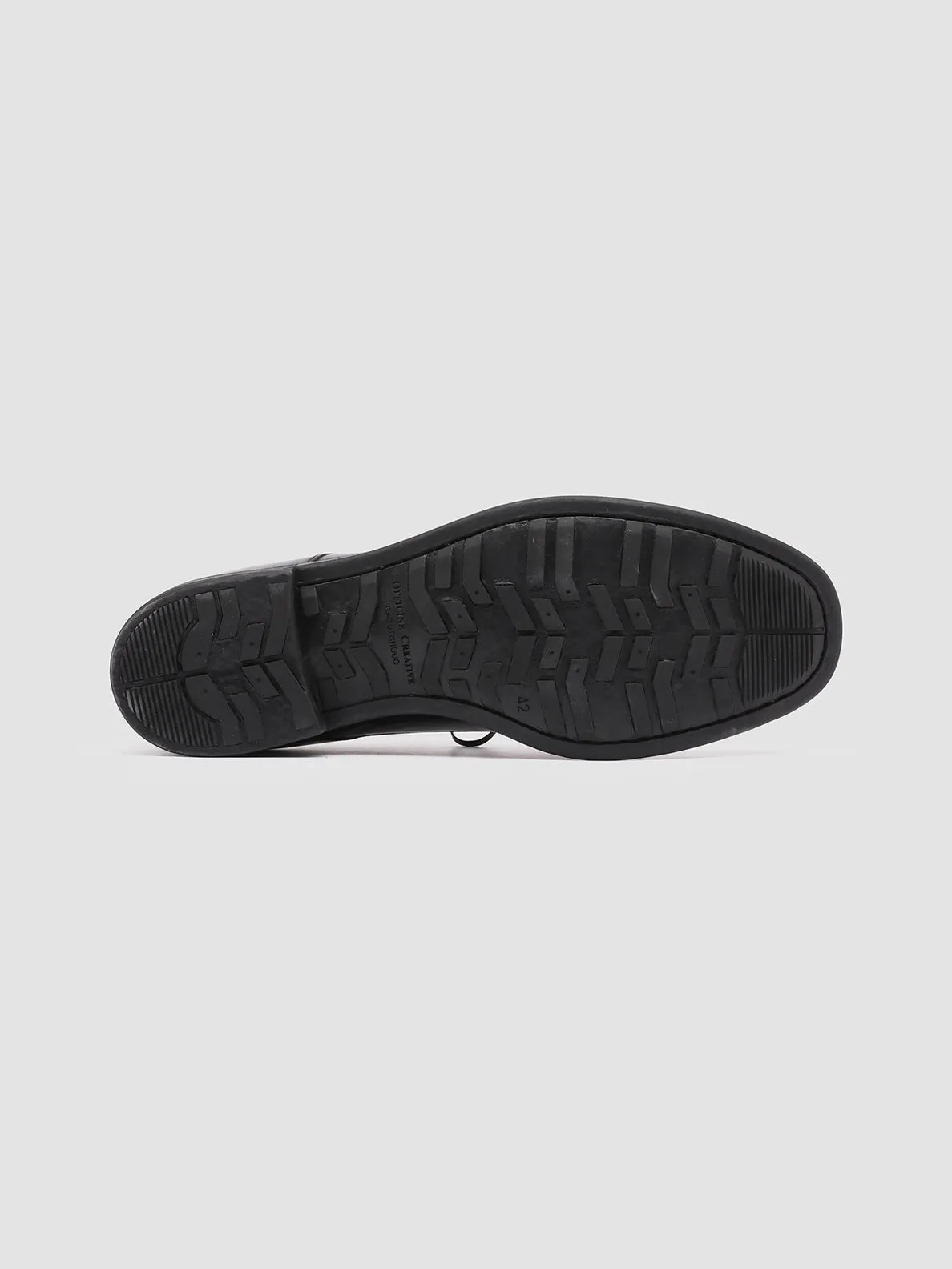 CHRONICLE 001 - Black Leather Derby Shoes Minimal Lines