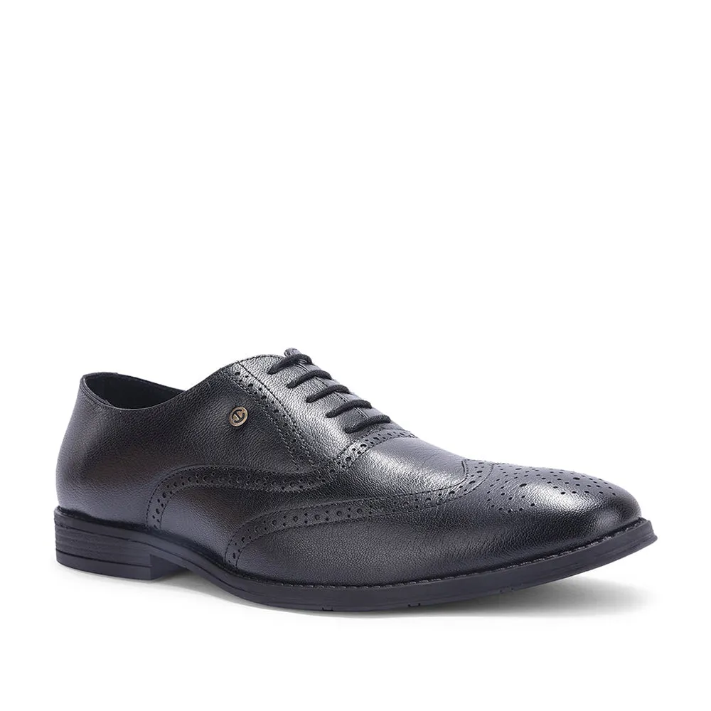 Stable Support Healers Black Formal Lacing Oxford Shoes For Men SAGAR-15 By Liberty