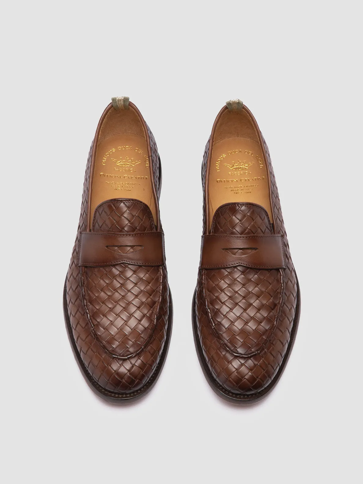 OPERA 003 - Brown Leather Penny Loafers flexible shoes Long Way