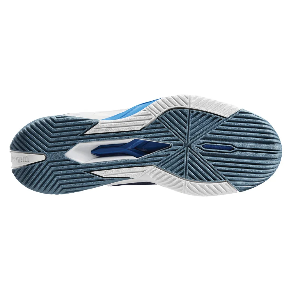 Rubber Grip Easy Slip Wilson Rush Pro 4.0 Clay Tennis Shoes (Mens) - Navy Blazer/White/Lapis Blue