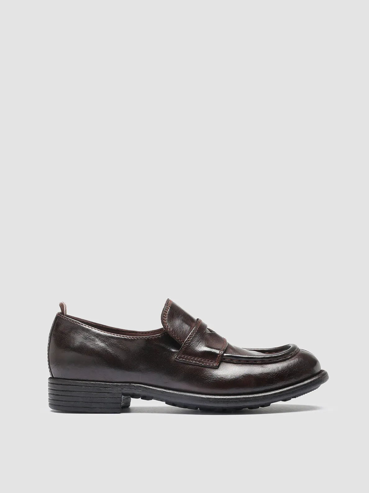 CALIXTE 020 - Burgundy Burgundy Leather Loafers Freeze Proof Wide fit