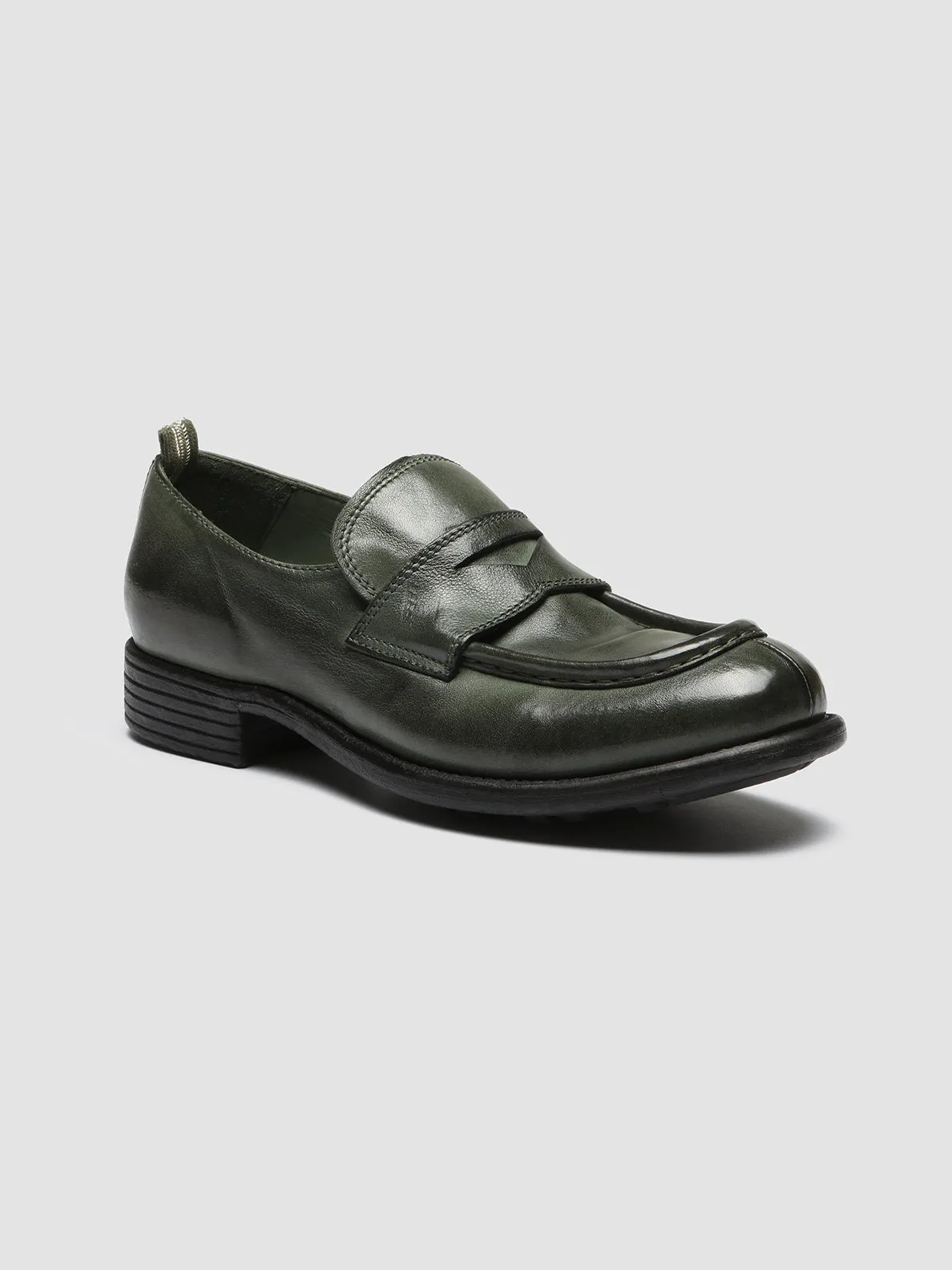 CALIXTE 020 - Green Leather loafers Sun Glow Satin Glow