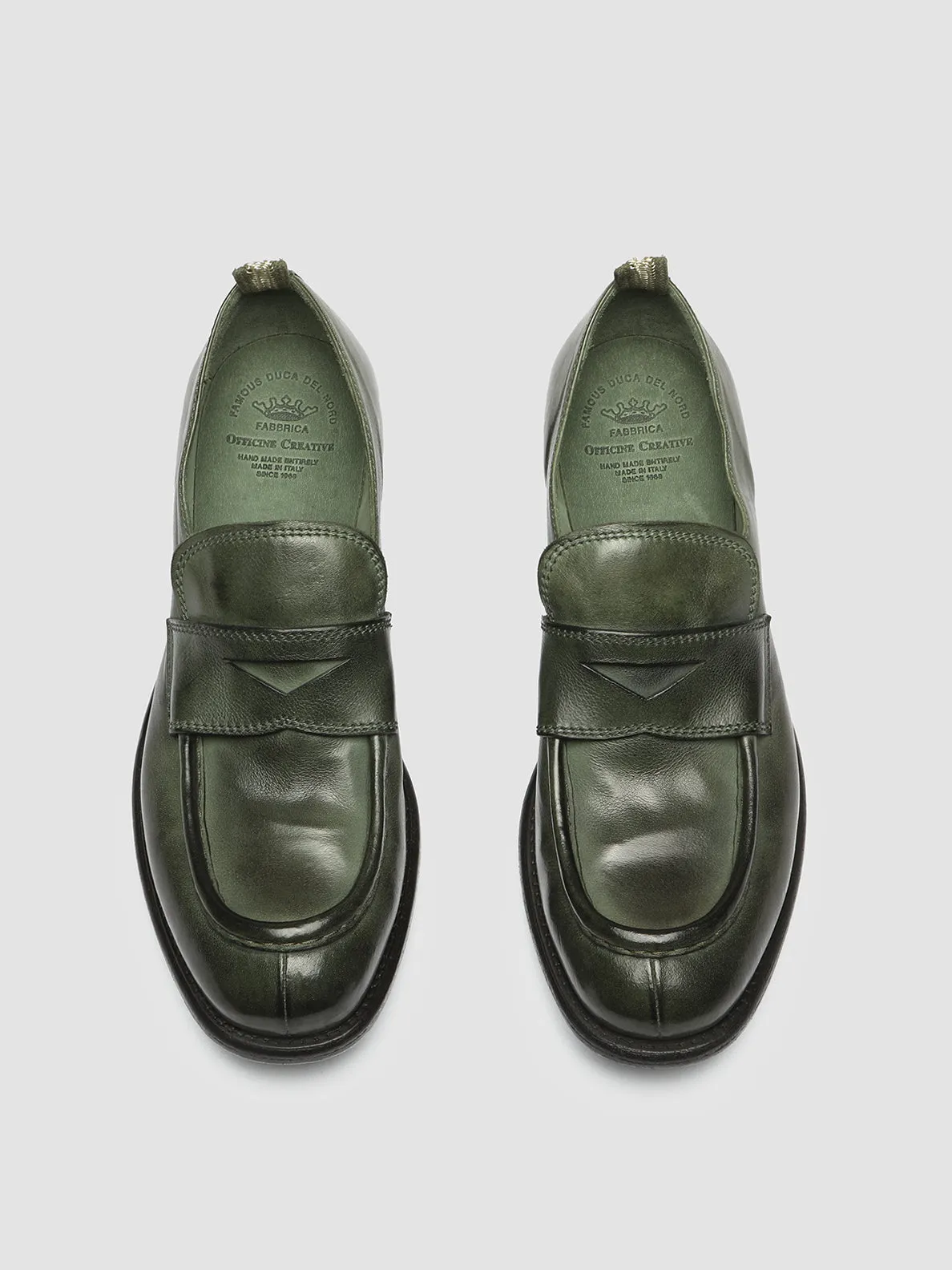 Shiny Tone CALIXTE 020 - Green Leather loafers