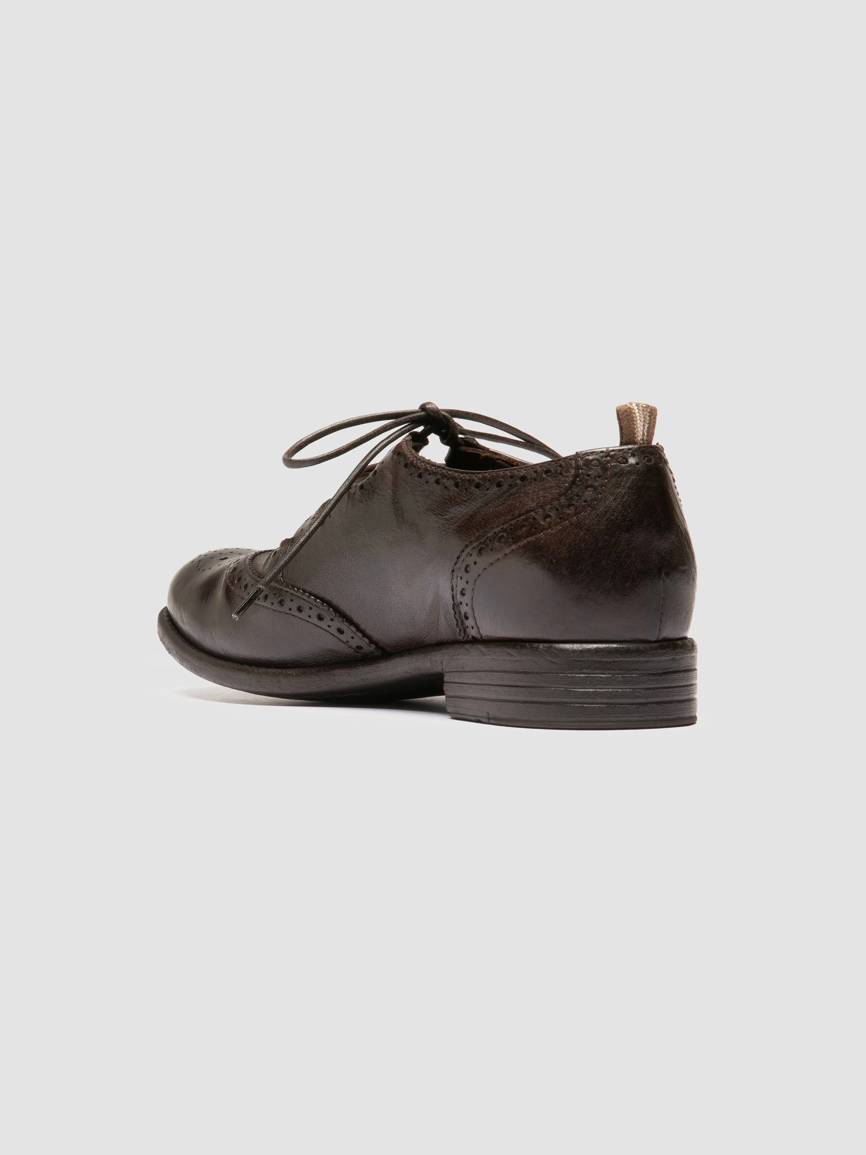 CALIXTE 079 - Brown Leather Oxford Shoes Abrasion resistant