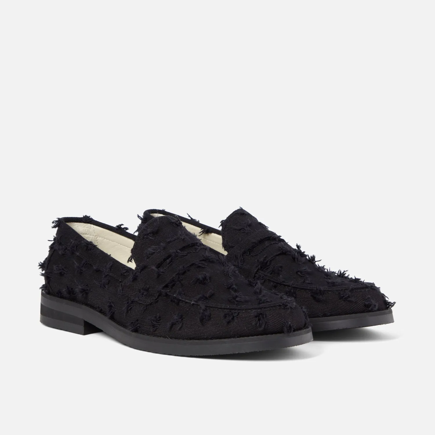 Ice Grip Beach Vibe Wilde Black Punched Denim Penny Loafer - Men's