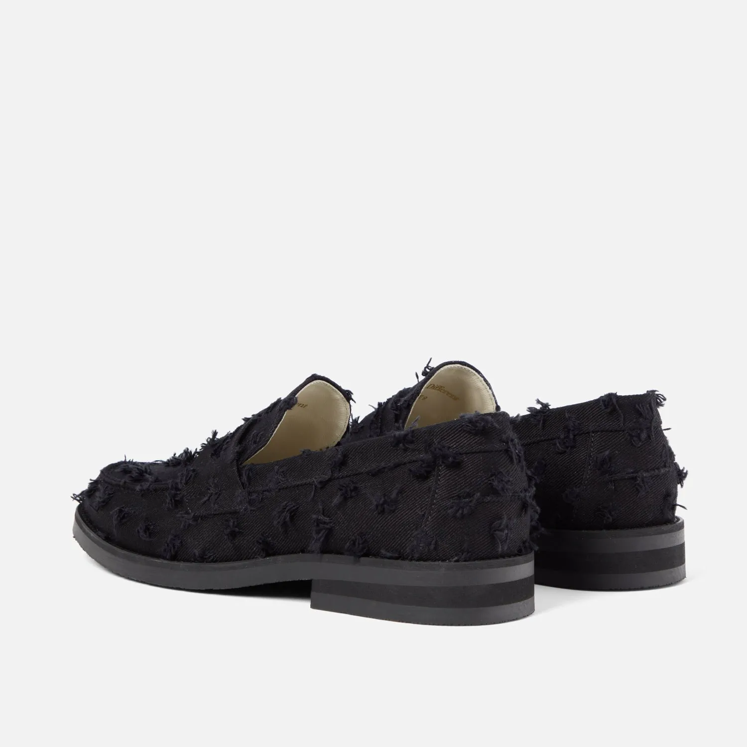 Wilde Black Punched Denim Penny Loafer - Men's Style Pop Color Pop