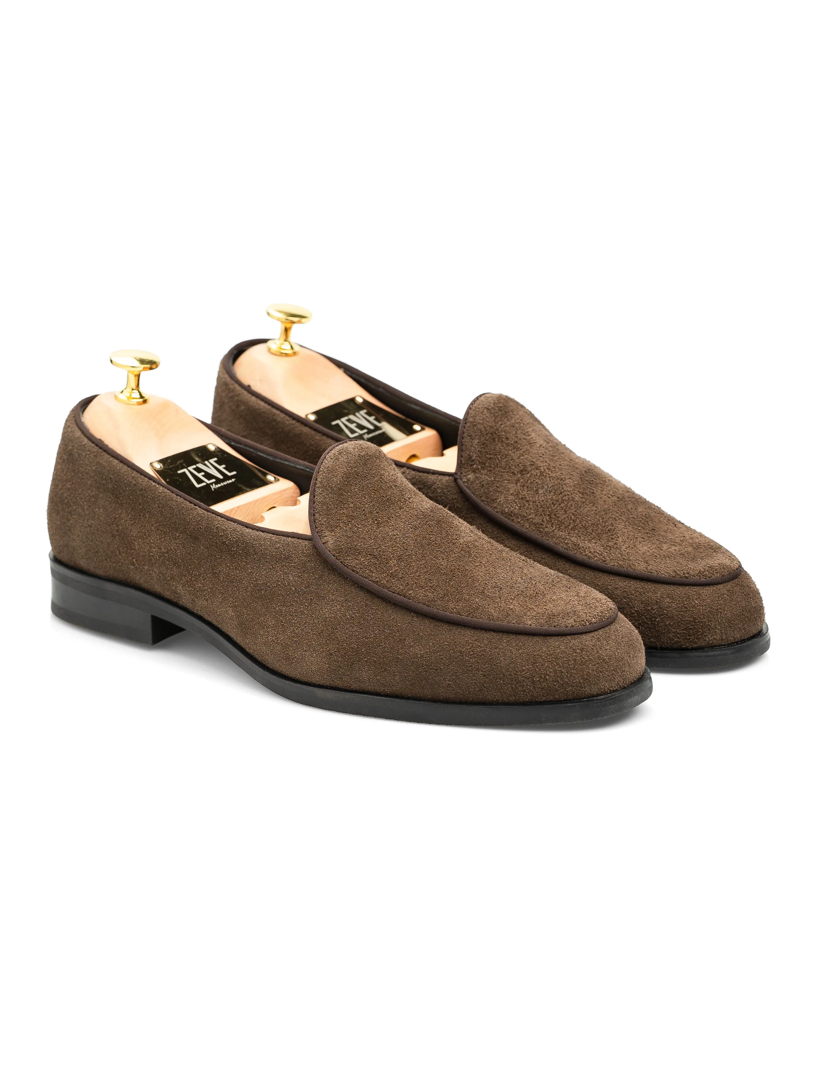Power Walk Belgian Loafer - Brown Suede Leather