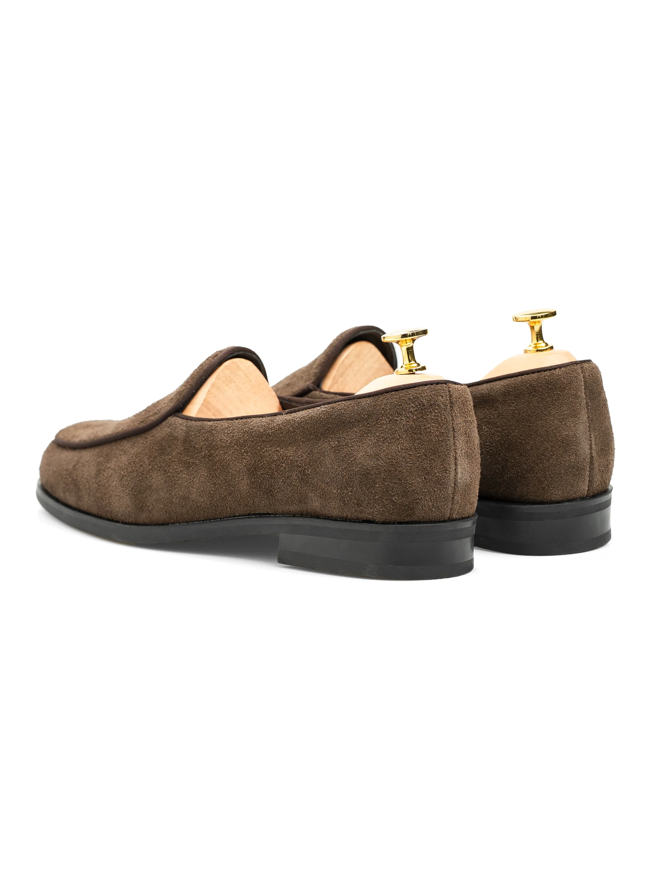 Belgian Loafer - Brown Suede Leather Way Power Heel Safe