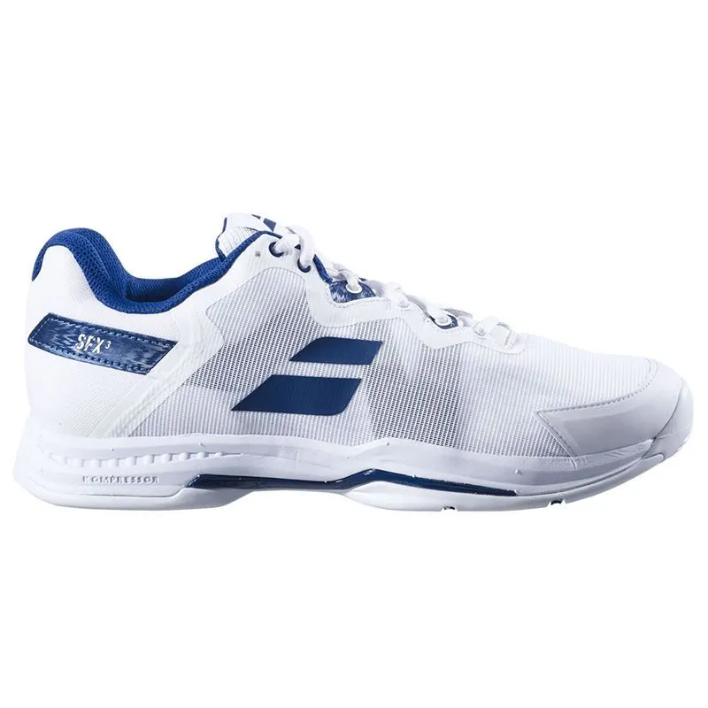 mesh construction Babolat SFX 3 All Court Men Tennis Shoes White Navy