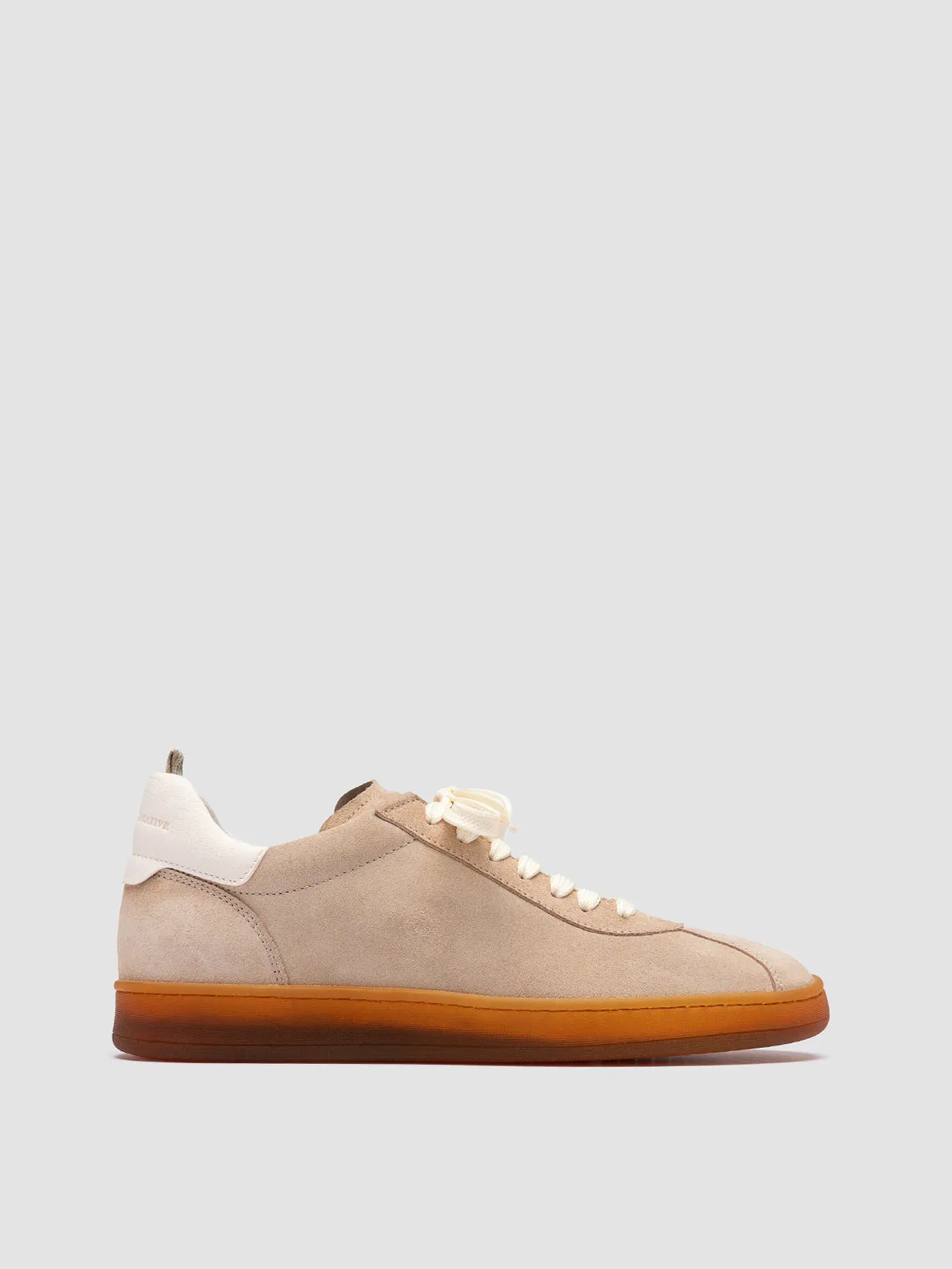 DESTINY 101 - Beige Leather and Suede Sneakers Clear Glow