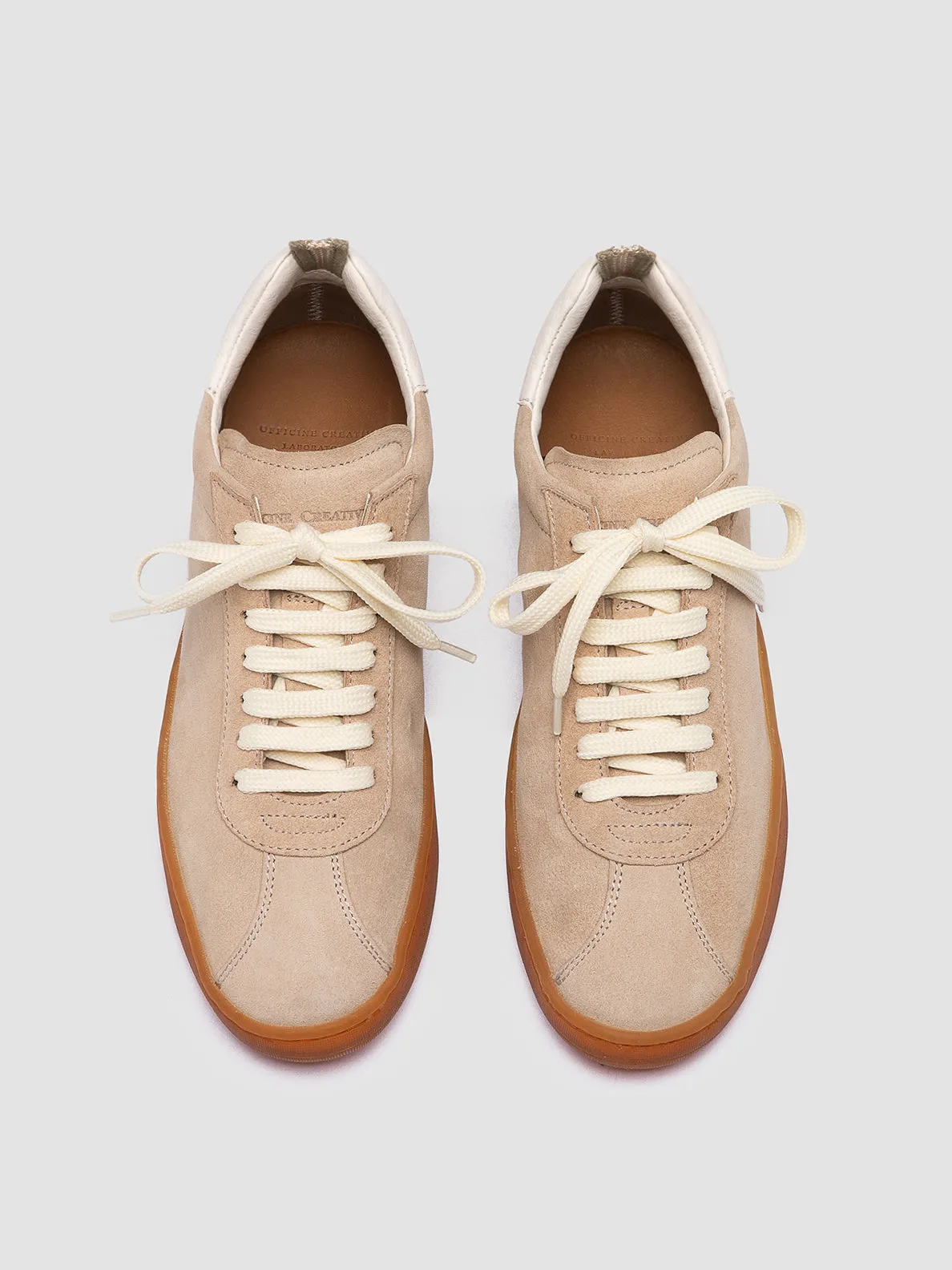 Synthetic Upper DESTINY 101 - Beige Leather and Suede Sneakers