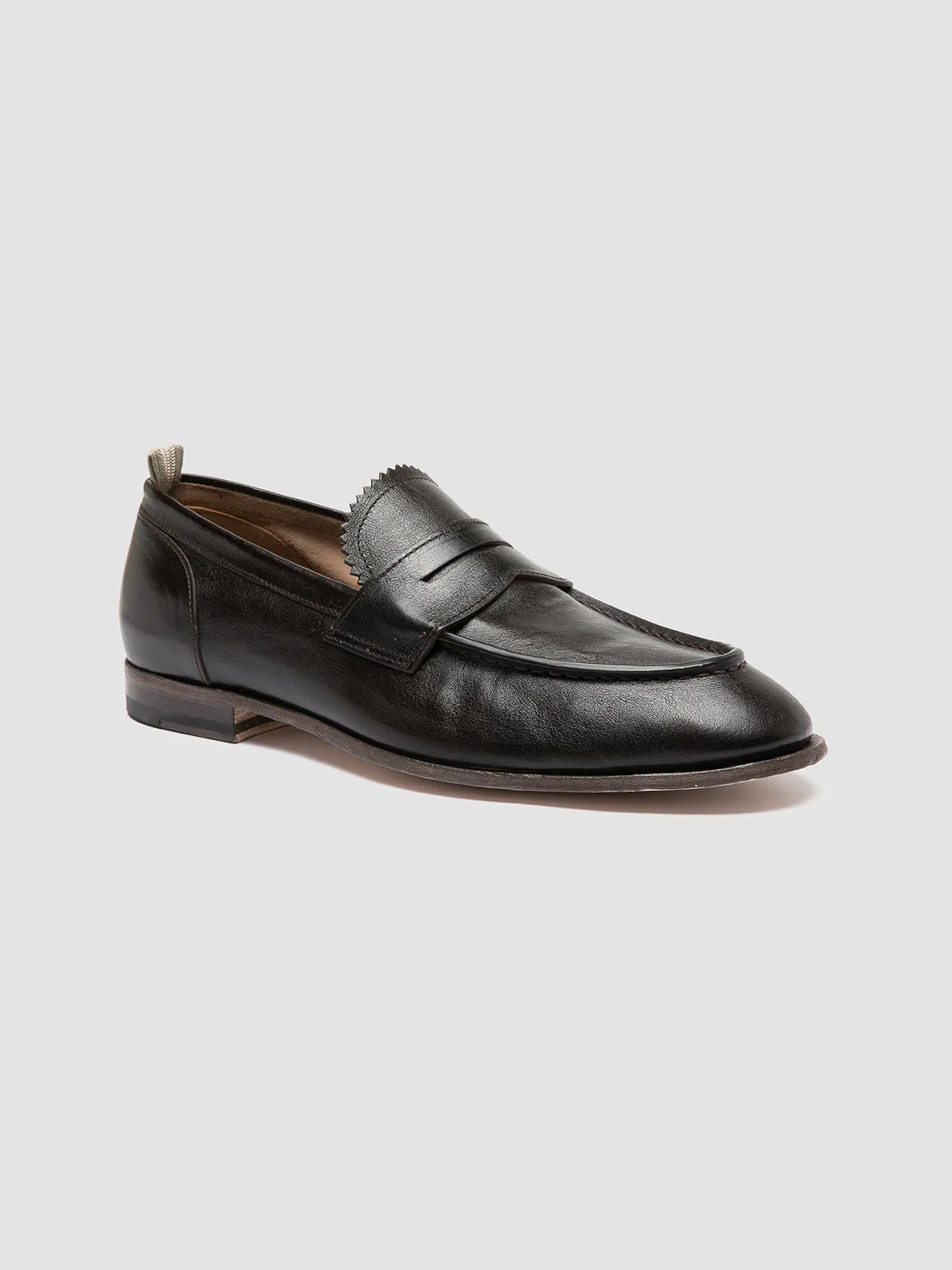 SOLITUDE 001 - Brown Leather Penny Loafers Breathable Style Air Path