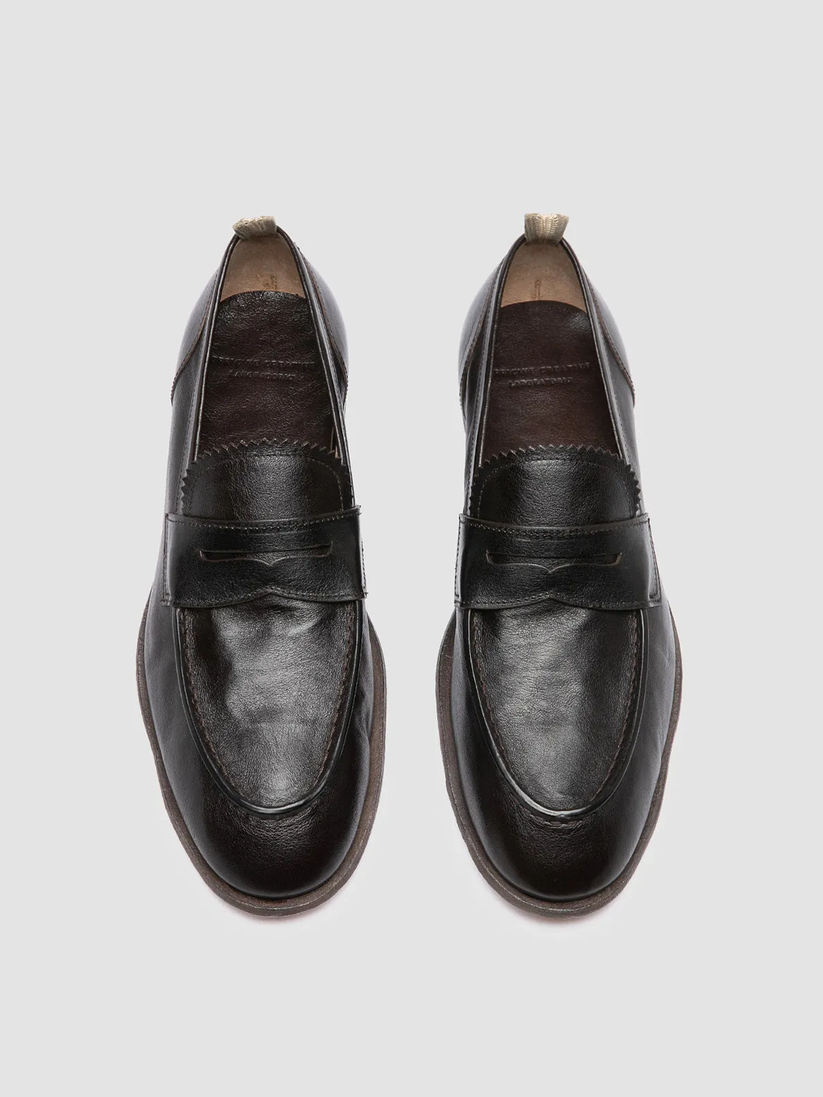 SOLITUDE 001 - Brown Leather Penny Loafers Daily Hold Firm Hold