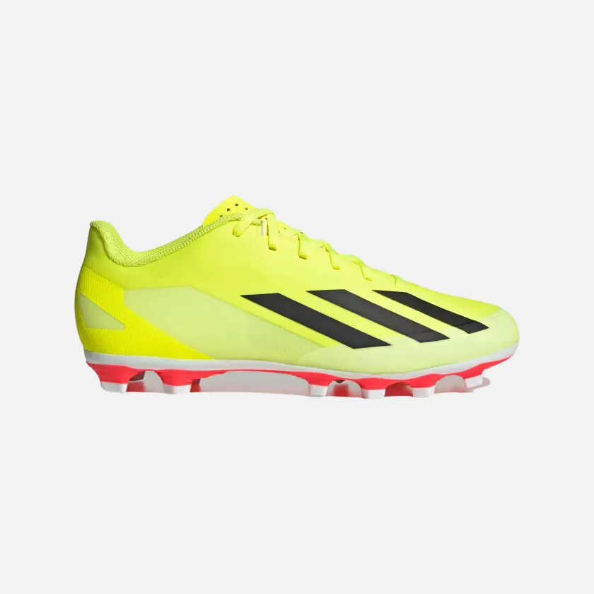 Locked Fit Moisture wicking Adidas X Crazyfast Club Flexible Ground Unisex Football Shoes -Team Solar Yellow 2/Core Black/Cloud White