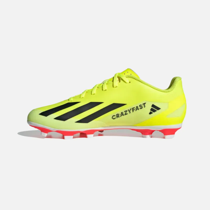 Versatile use Sports Passion Adidas X Crazyfast Club Flexible Ground Unisex Football Shoes -Team Solar Yellow 2/Core Black/Cloud White