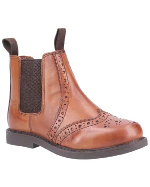 Water Resistant Modern Look Cotswold Childrens Nympsfield Brogue Pull On Chelsea Boots