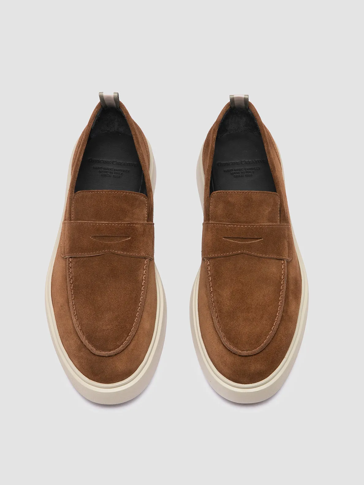 Walk Safe Style Expression FRAME 001 - Brown Suede Penny Loafers