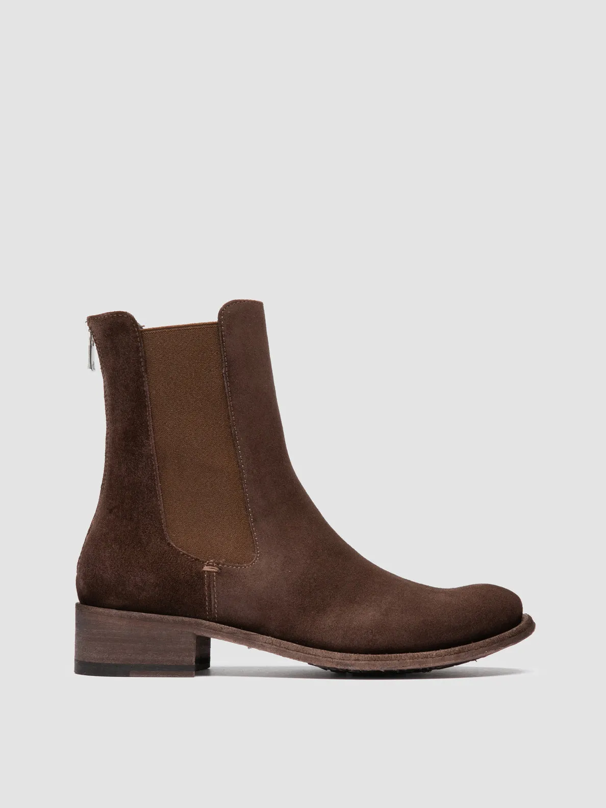 LISON 017 - Brown Suede Chelsea Boots Stylish Fresh Tone