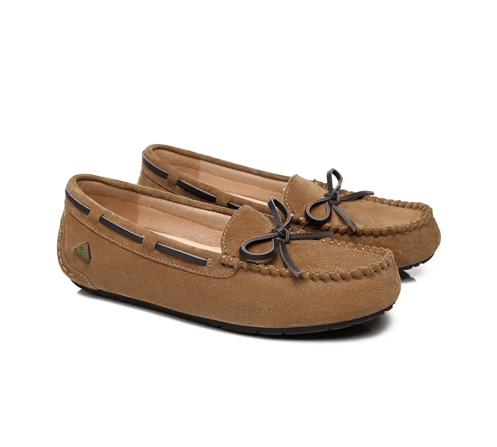 Comfy Ready Slip EVERAU? Women Leather Bow Casual Summer Moccasins