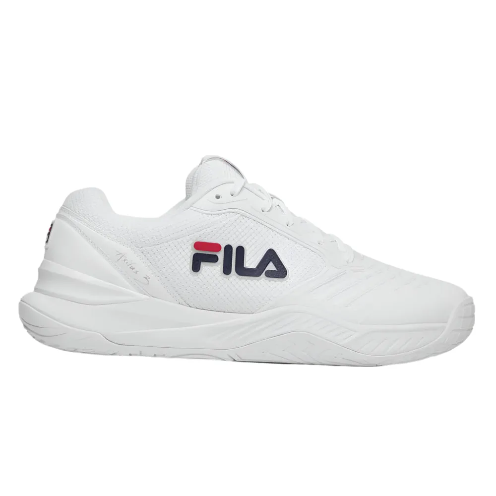 Fila Axilus 3 Men's Tennis Shoe (White/Navy) Versatile