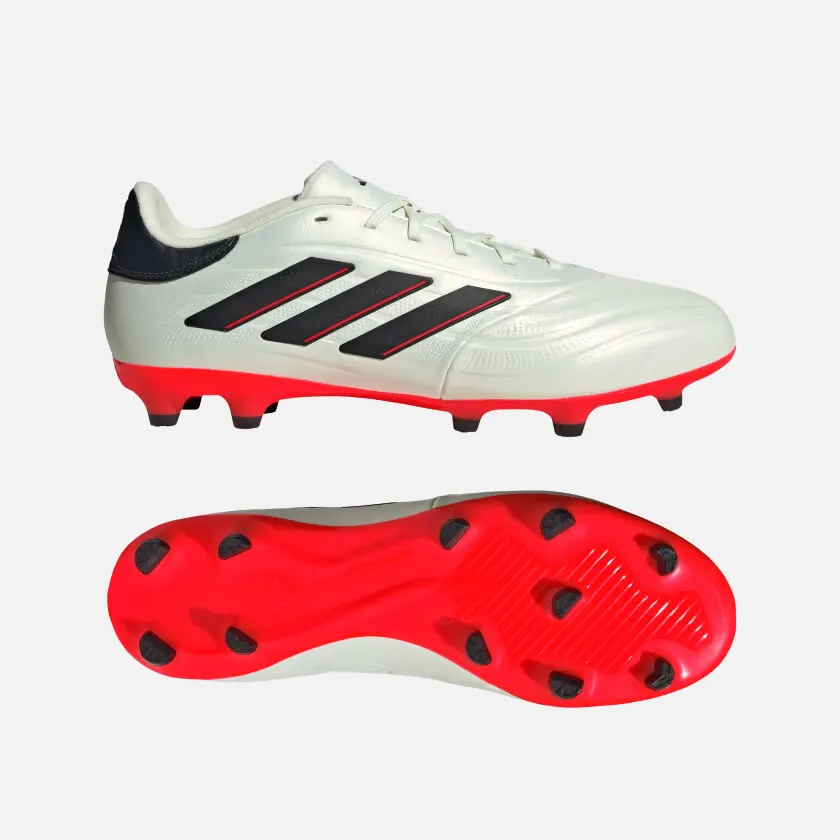 Light Weight Adidas Copa Pure 2 League Unisex Football Shoes -Ivory/Core Black/Solar Red