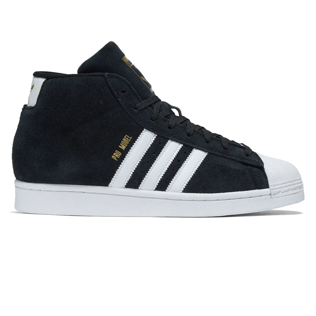 Adidas Pro Model ADV Shoes - Core Black/Ftwr White/Gold Metallic Adventure Style Stylish Ride