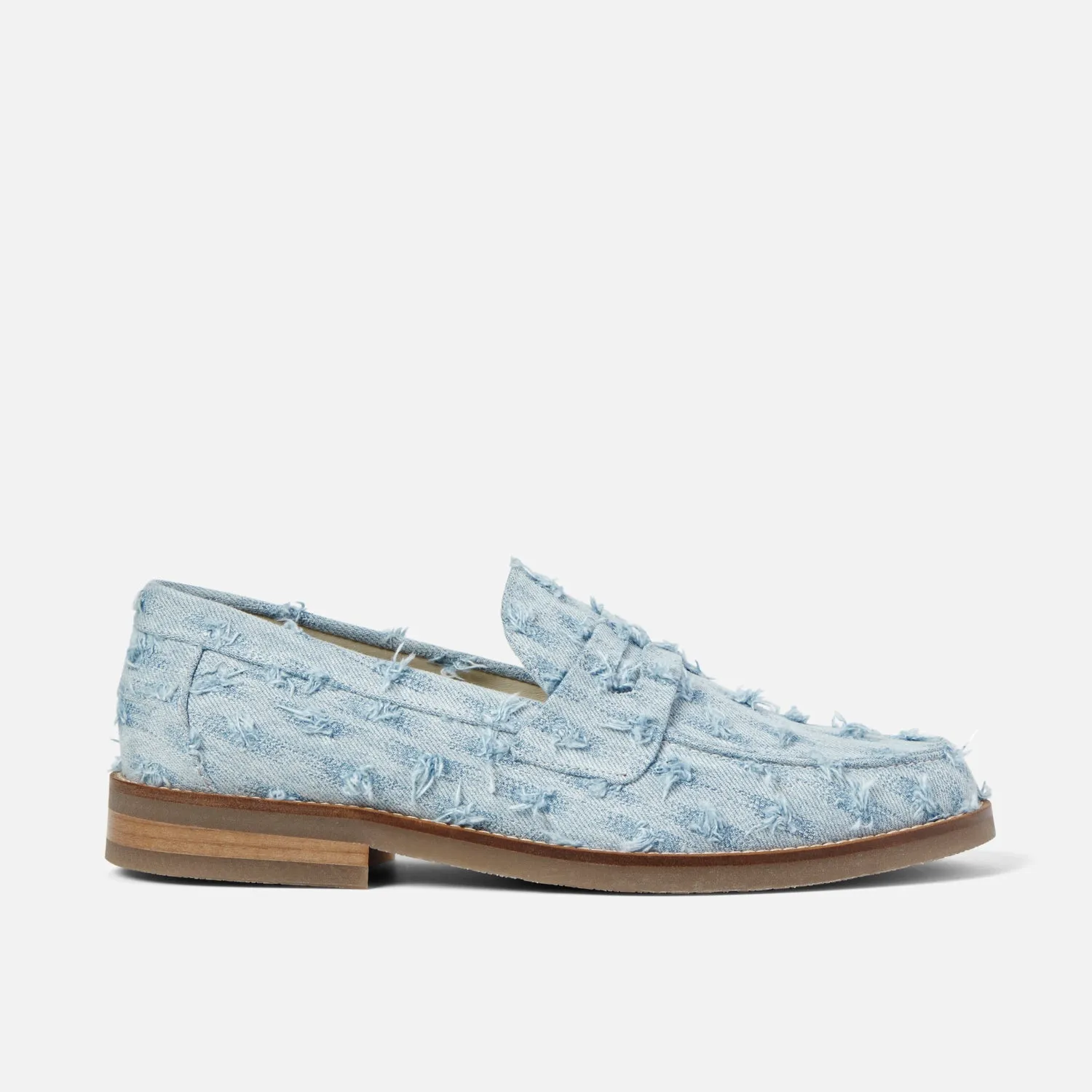 Kids Play Earth Base Wilde Blue Punched Denim Penny Loafer - Men's