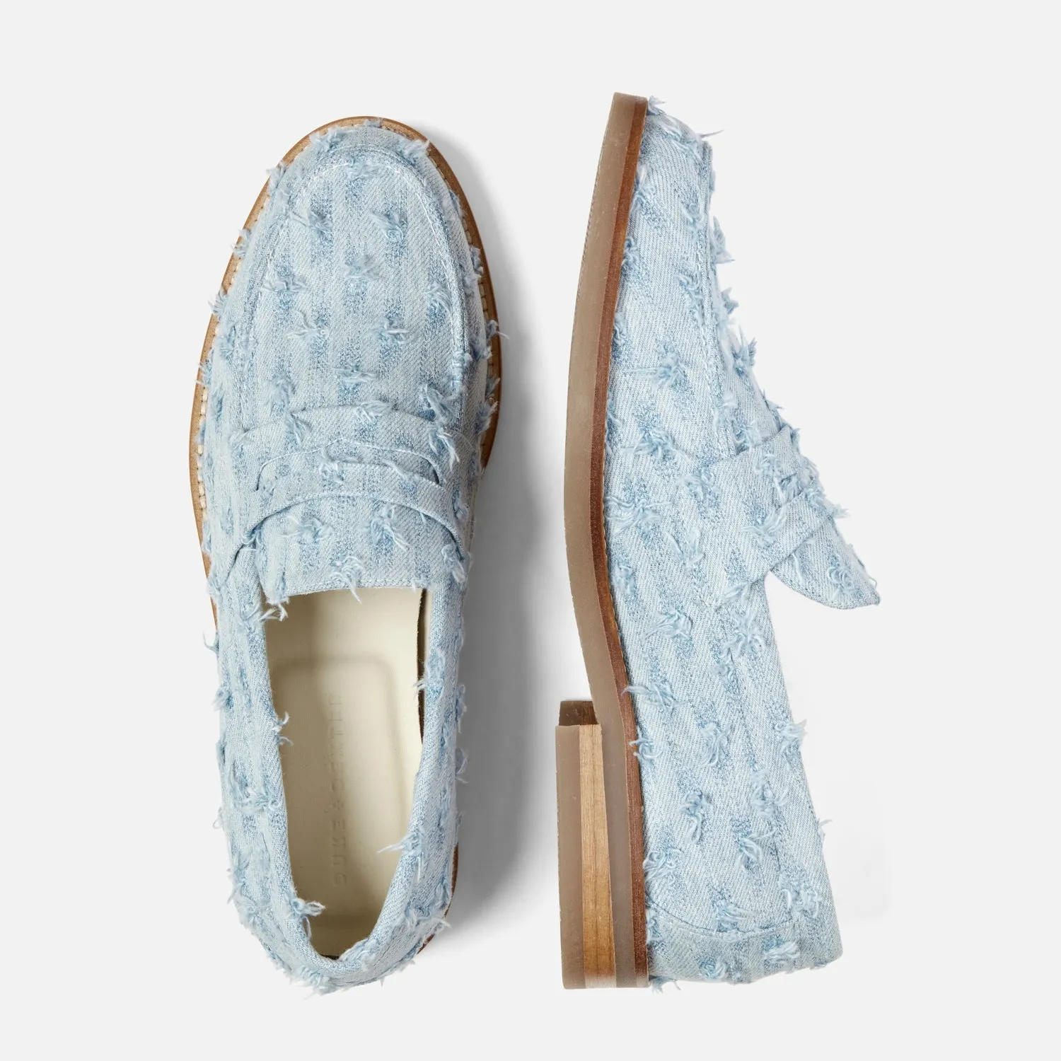 Wilde Blue Punched Denim Penny Loafer - Men's Multi Purpose Comfort support