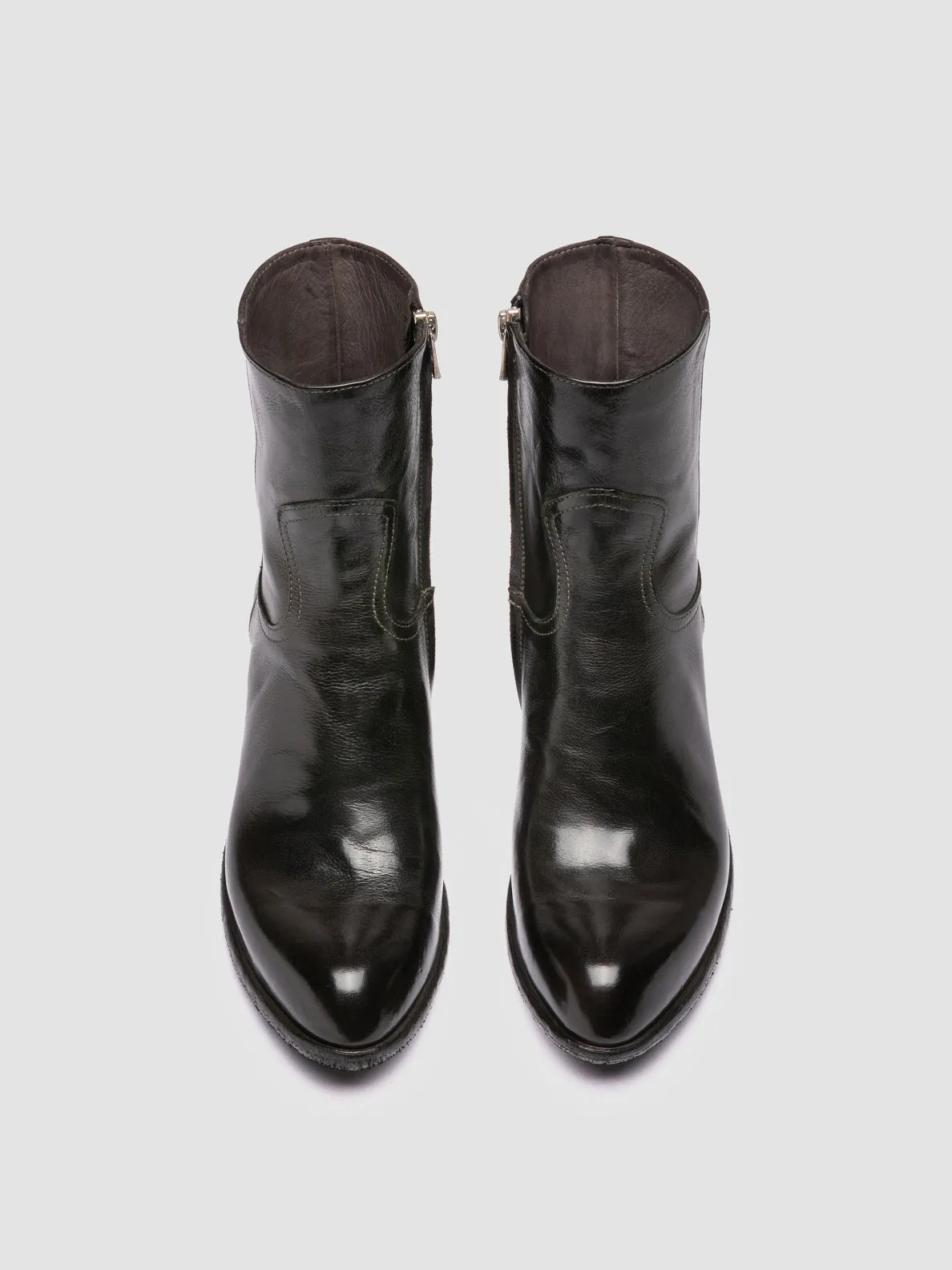 Fitness Adjustable Straps WADE 003 - Grey Leather Zipped Boots