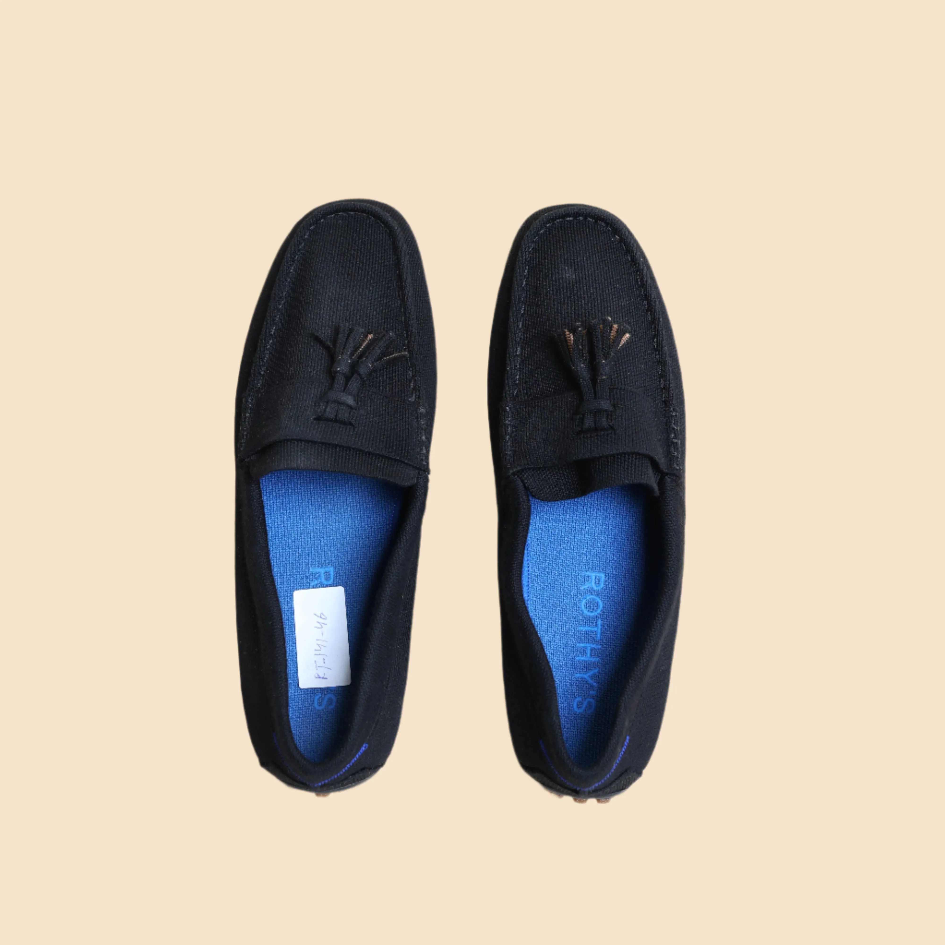 Rothy -  Men - Merino Tassel Driving Loafer - Black Path Safe