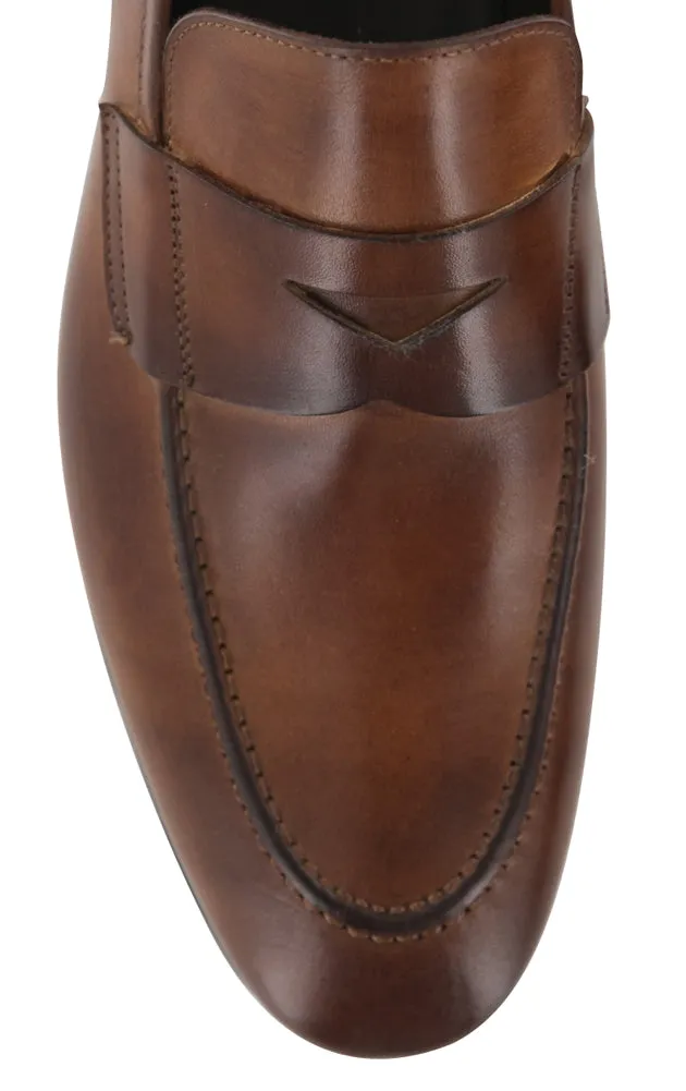 City Plaza Flower Path Fiori Di Lusso Caramel Brown Penny Loafers