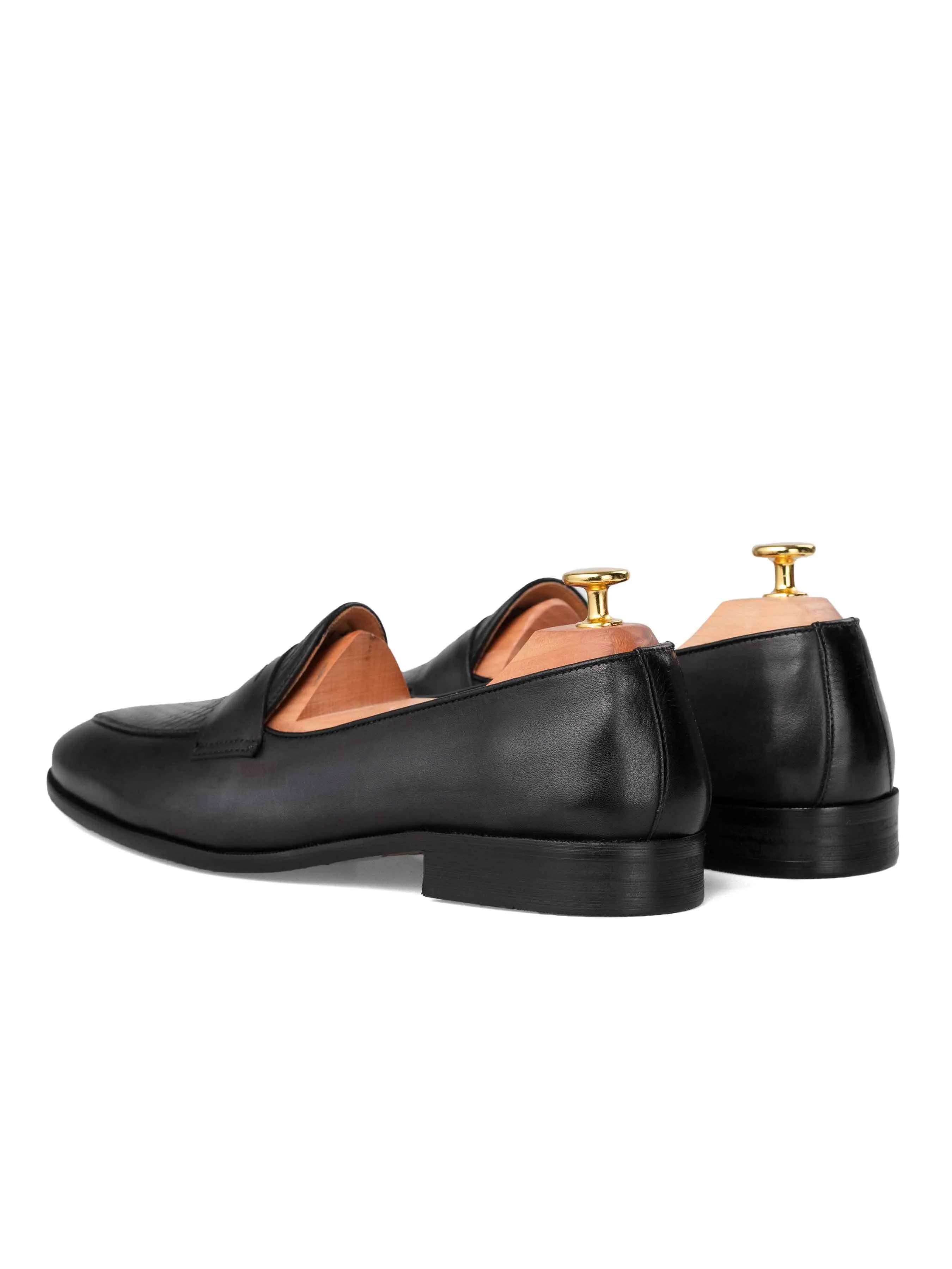 Boho Touch Enzo Belgian Loafer - Solid Black