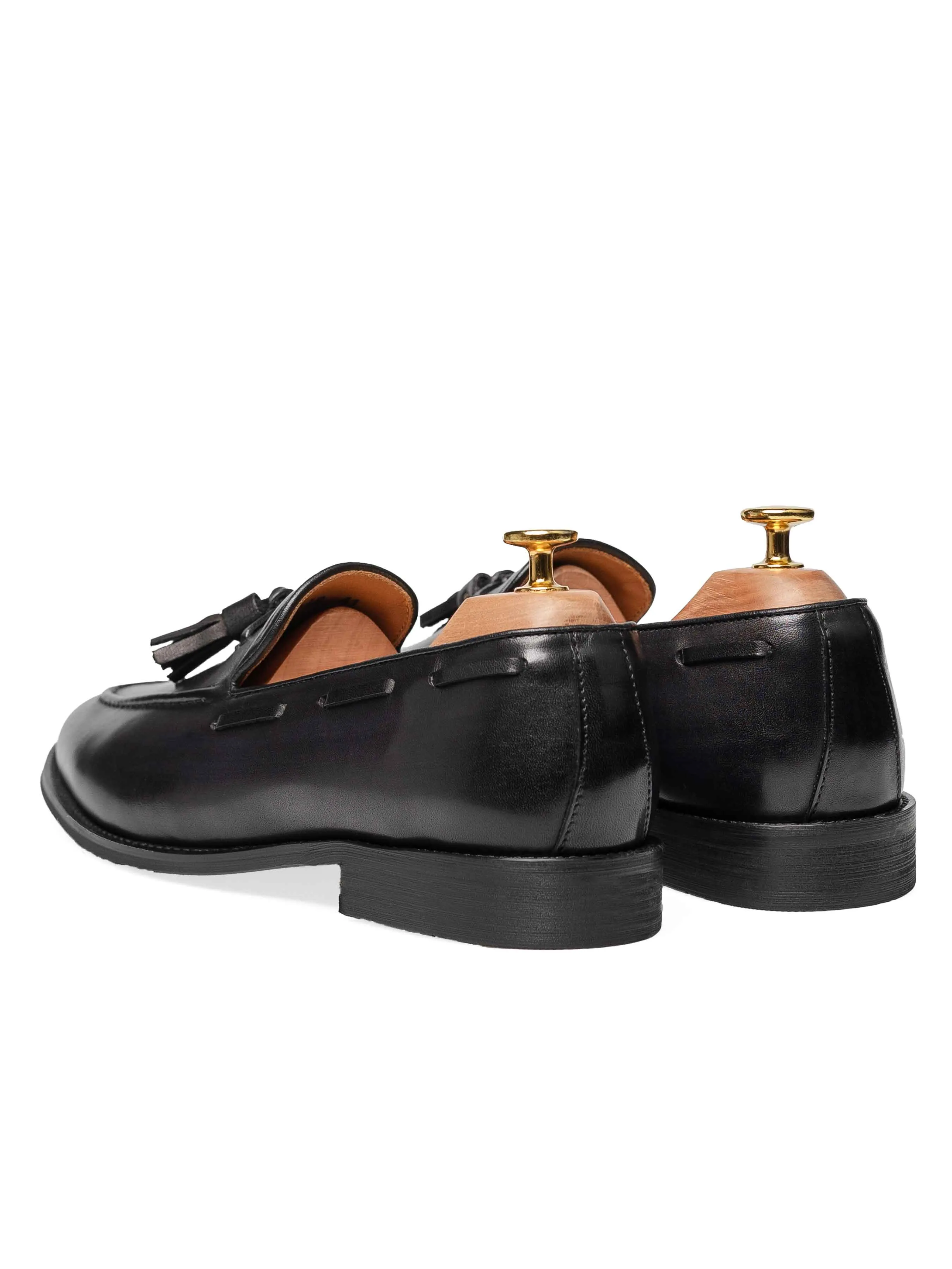 Ground Clear Tassel Loafer - Black Grey (Hand Painted Patina)