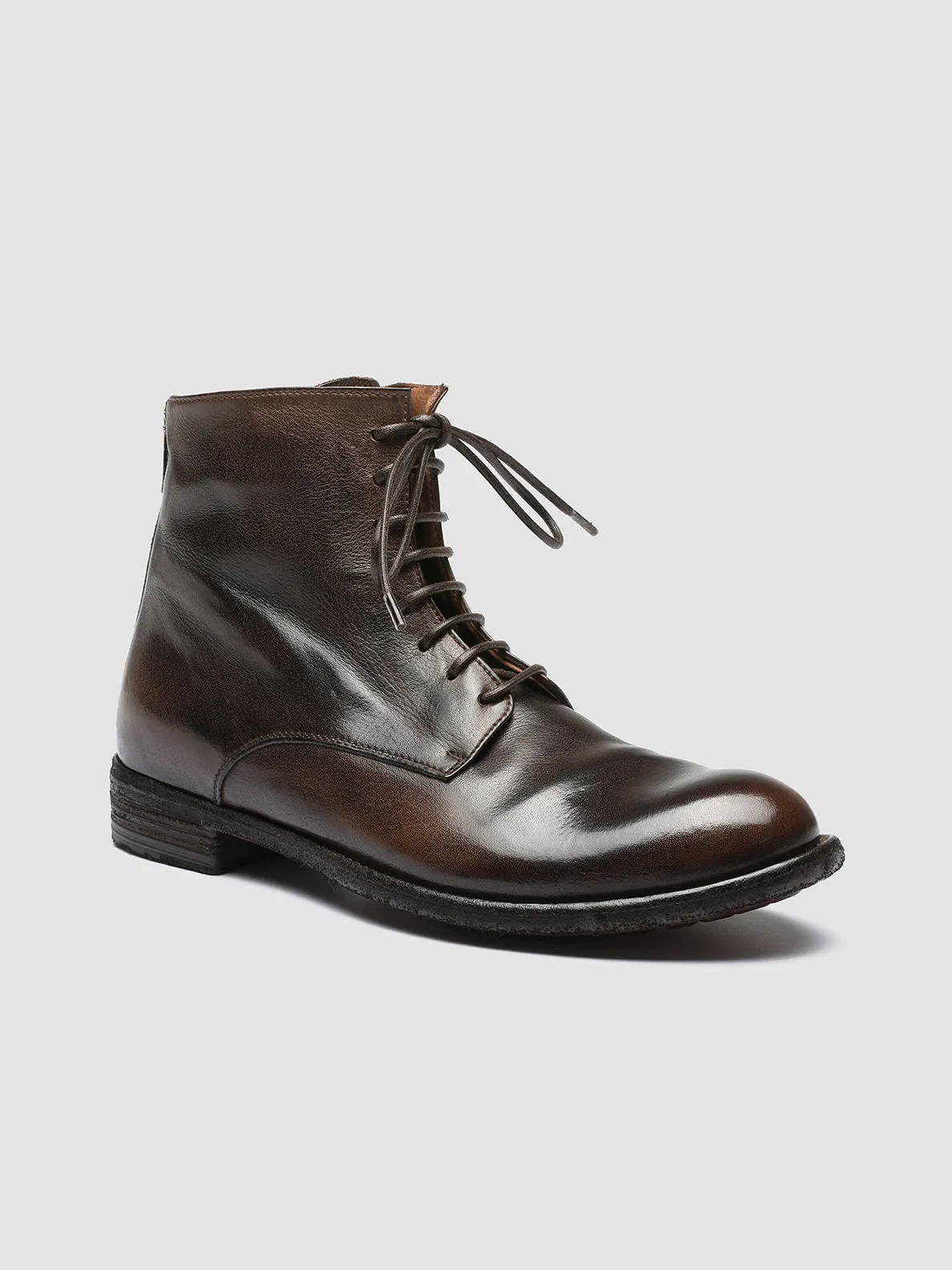 design LEXIKON 123 - Brown Zipped Leather Ankle Boots