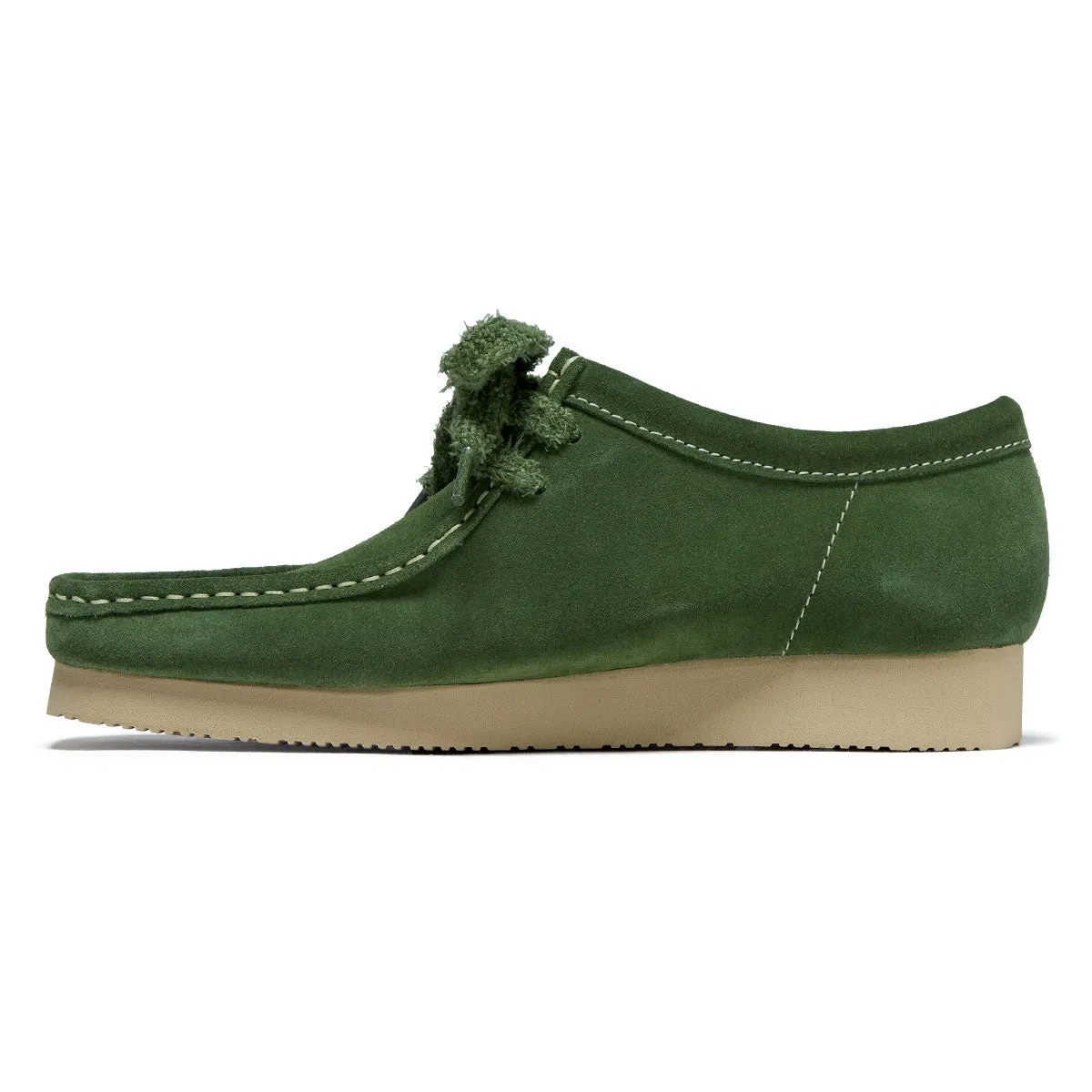 Clarks Wallabee 2604 Shoes - Green Suede Pro Skate Look Ground Force