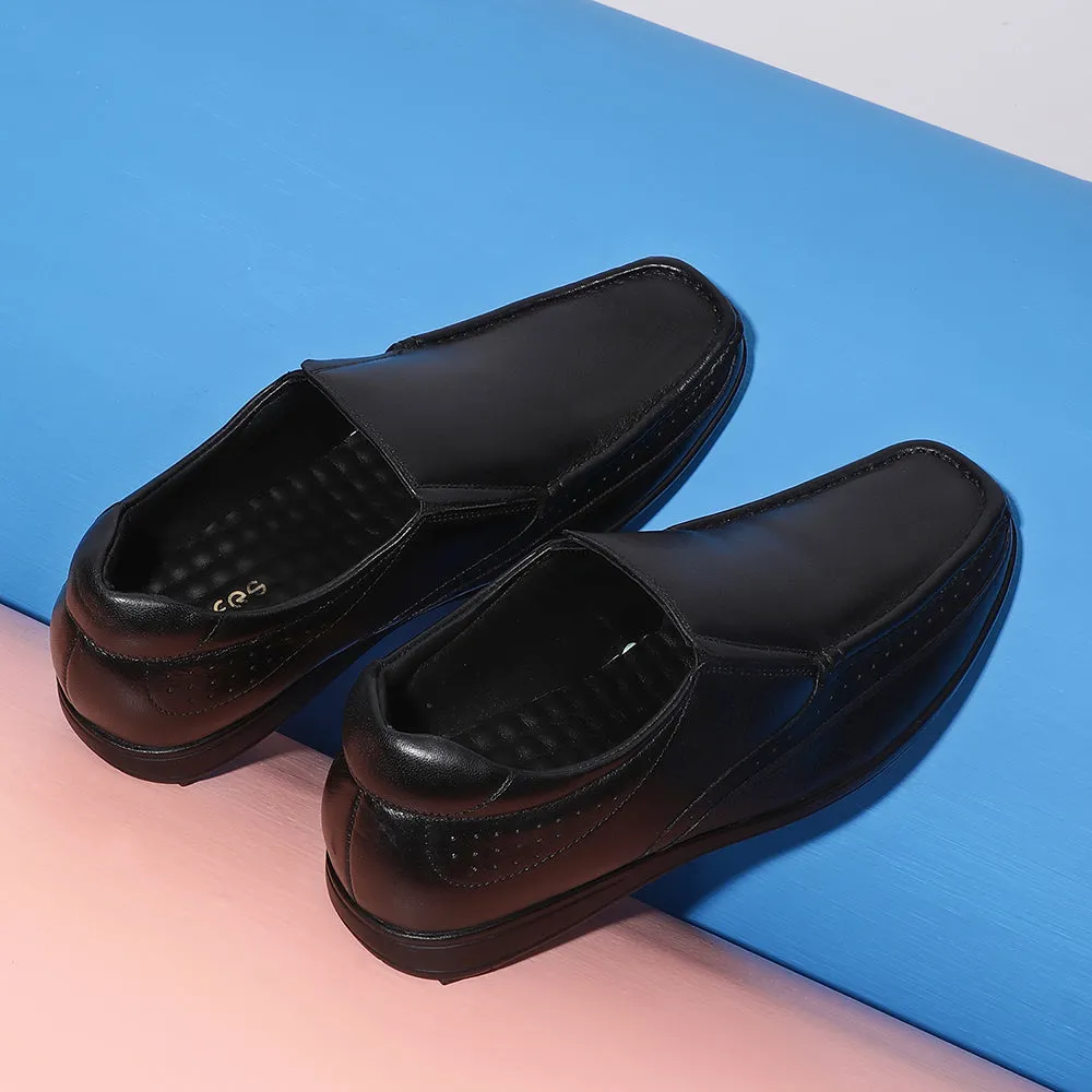Healers Formal (Black) Slip-On Loafers Shoes For Men FL-1415 By Liberty Zip   Up