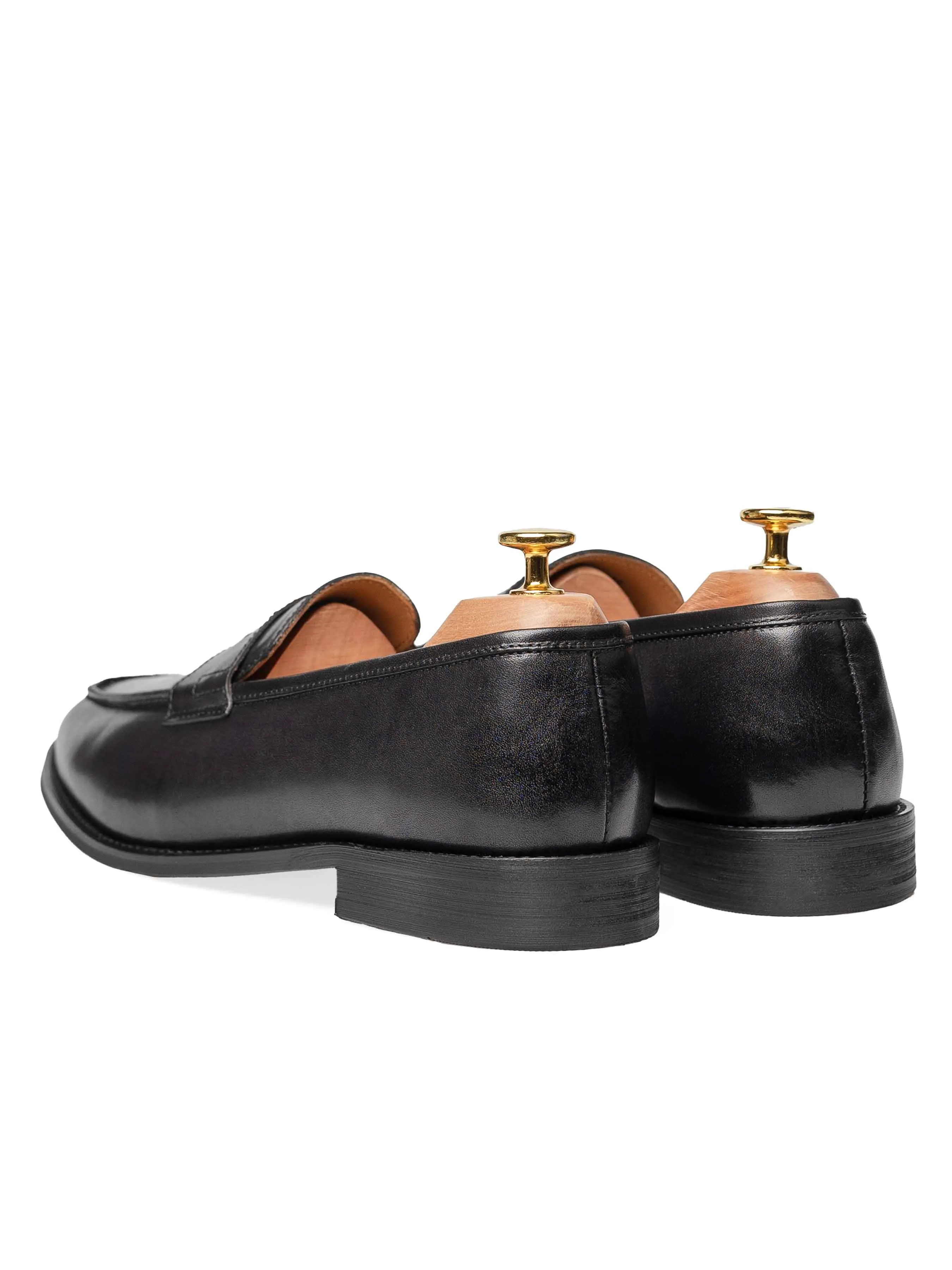 Penny Loafer - Black Grey (Hand Painted Patina) Foot Safe Safe Power