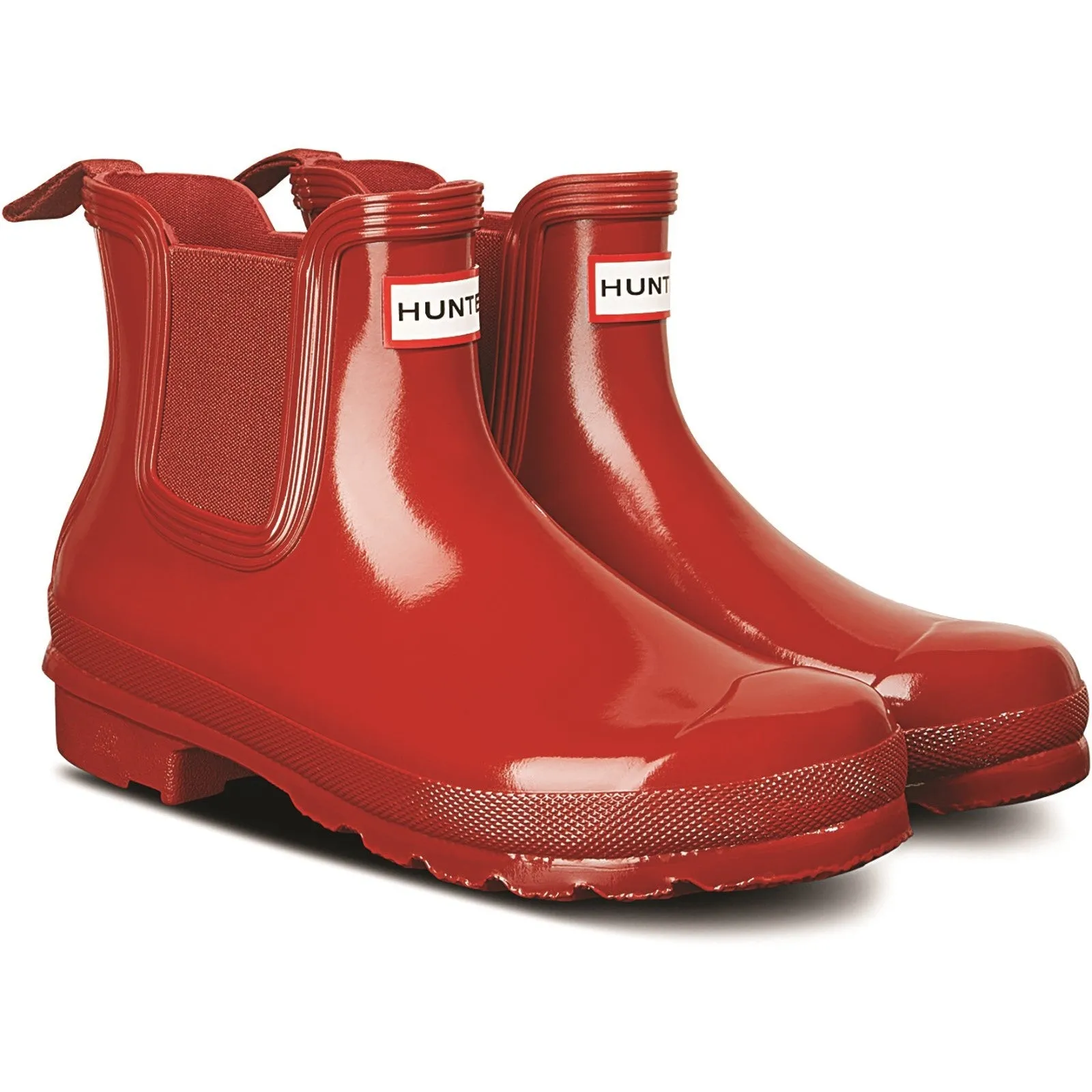 Hunter Womens Womens Original Chelsea Gloss Boot Military Red Heavy Duty Boots Comfy Walking Gear