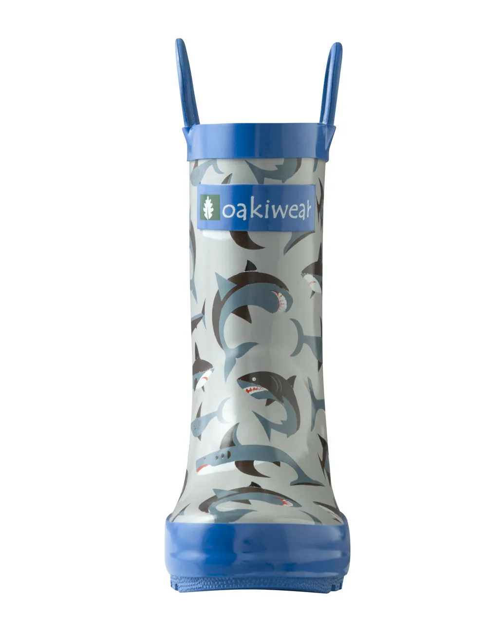 Shark Frenzy Loop Handle Rubber Rain Boot Heavy Duty Comfort Fit