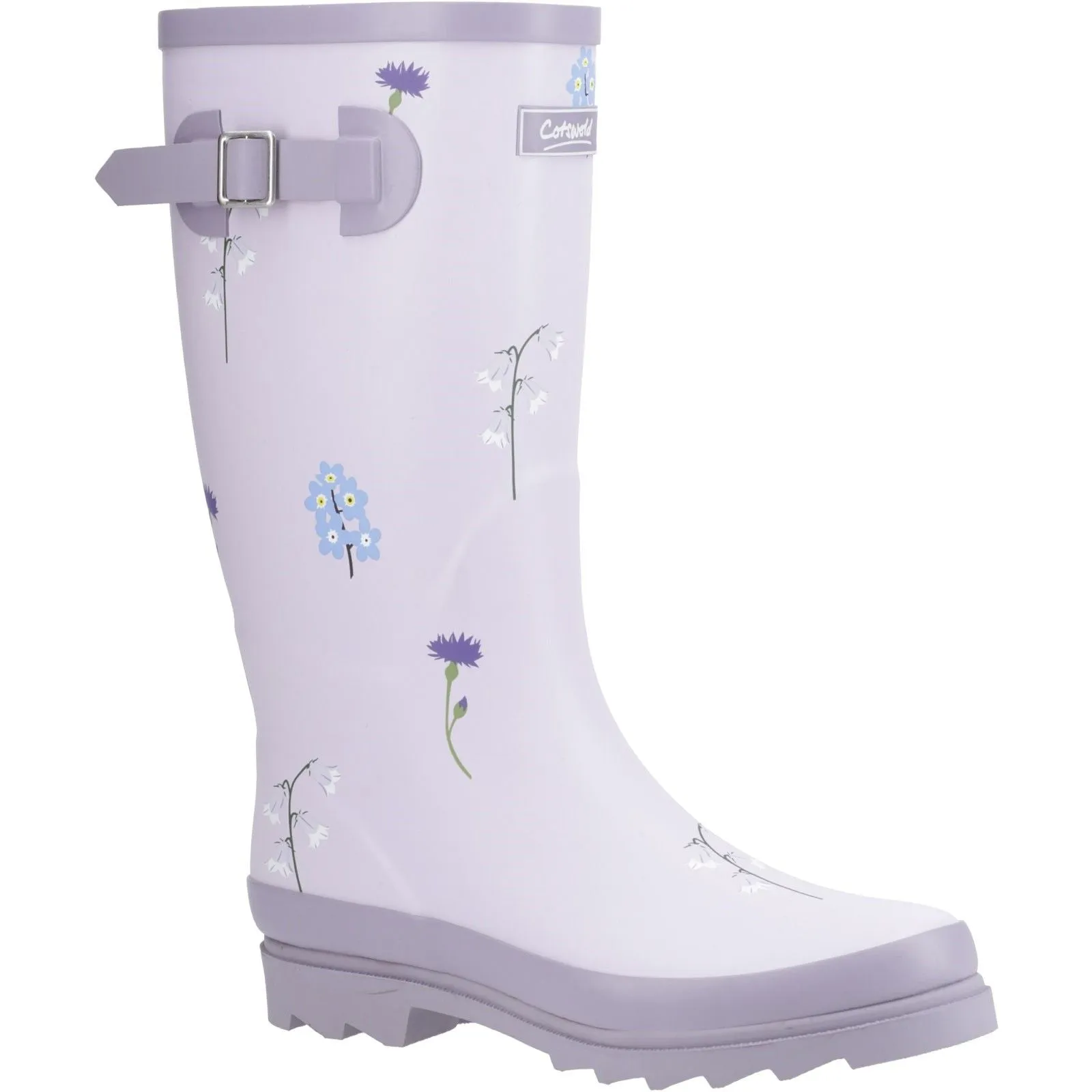 Quick Footwear Weekend Ready Cotswold Womens Wildflower Tall Wellingtons Lilac