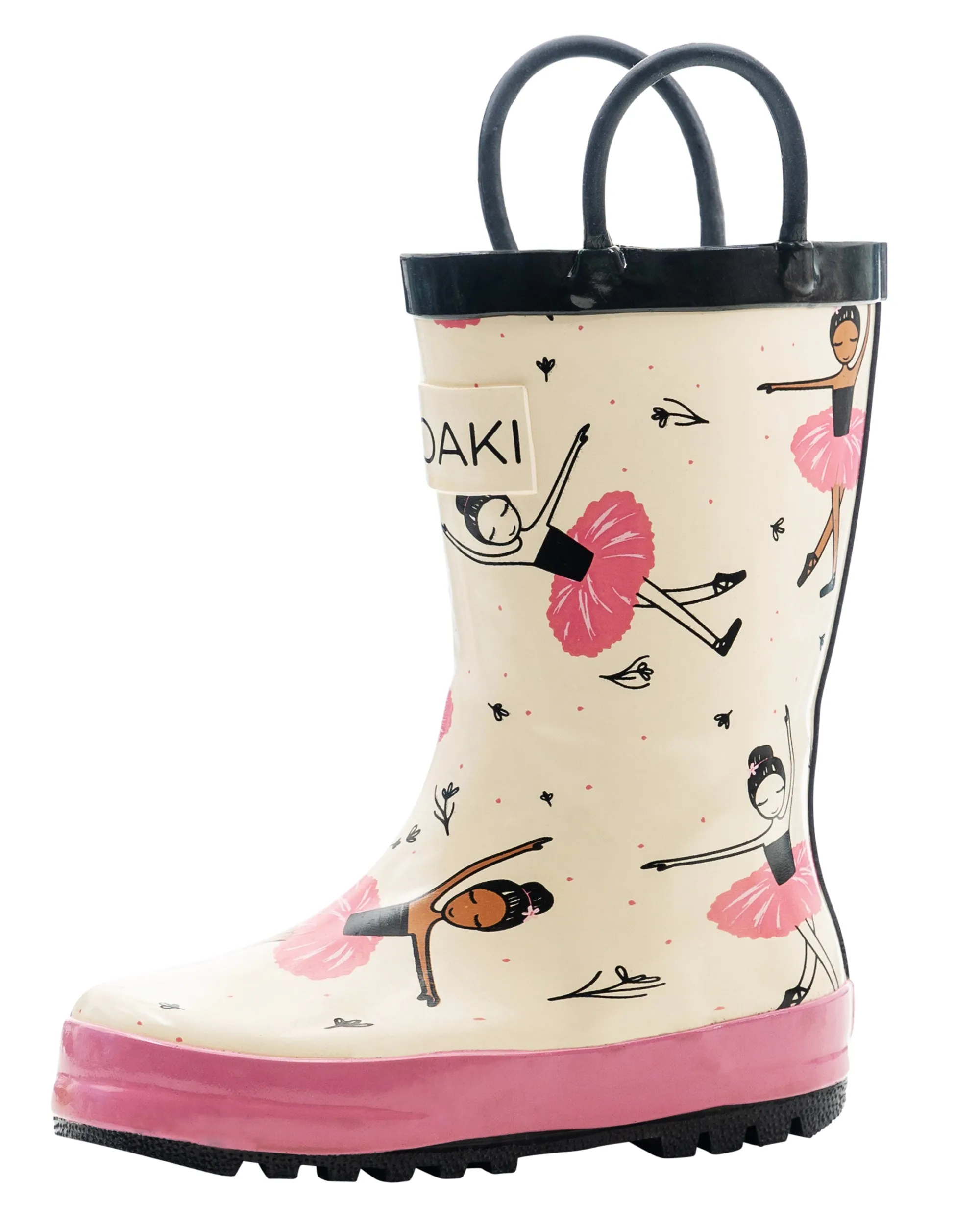 Beautiful Ballerina Loop Handle Rubber Rain Boots Functional Outdoor Soft Walk