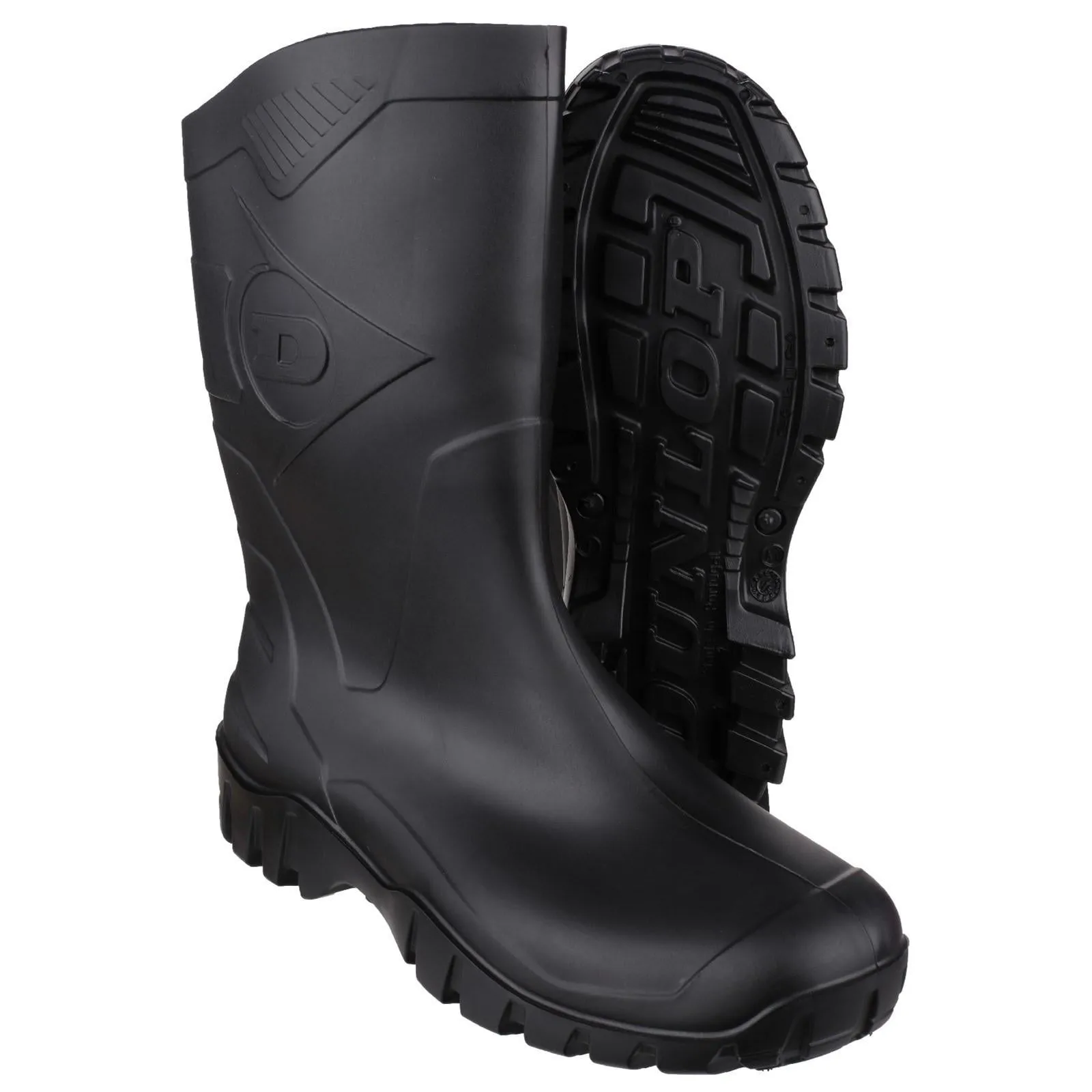 Trendy Look Boots Dunlop Mens Dee Calf Length Wellington Black