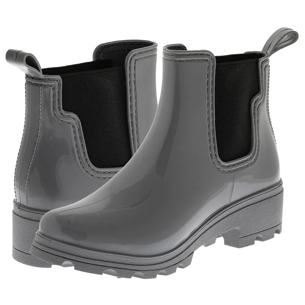 Ladies Jodhpur Rain Boot with Shiny Upper and Elastic Gores Comfy Storm Boots Utility Wear
