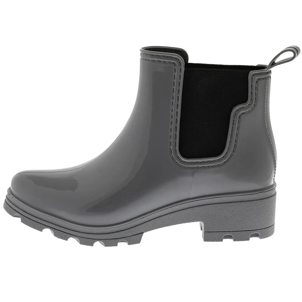 Seasonal Wear Comfortable Insole Ladies Jodhpur Rain Boot with Shiny Upper and Elastic Gores